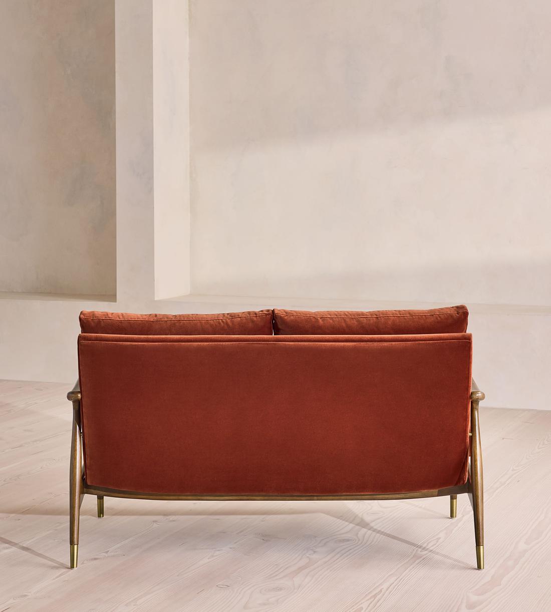 Theodore Two Seater Sofa - Velvet - Rust - UK - Images - Image 6
