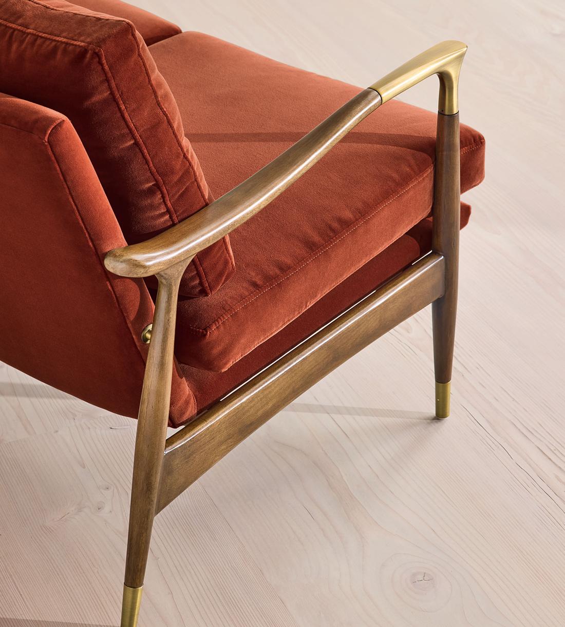 Theodore Two Seater Sofa - Velvet - Rust - UK - Images - Image 7