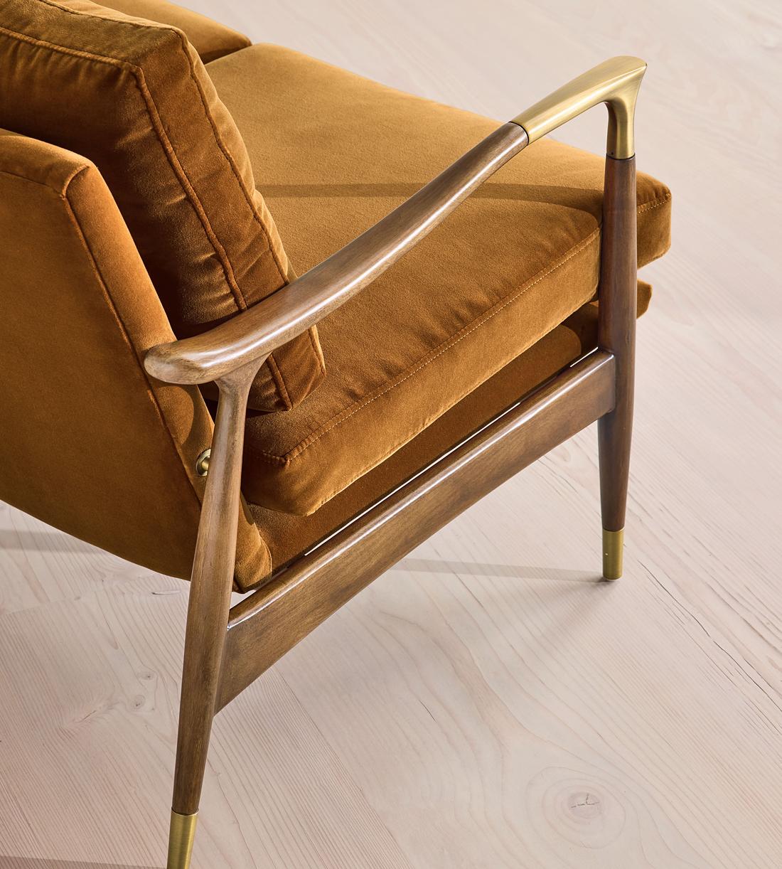 Theodore Two Seater Sofa - Velvet - Mustard - US - Images - Image 6