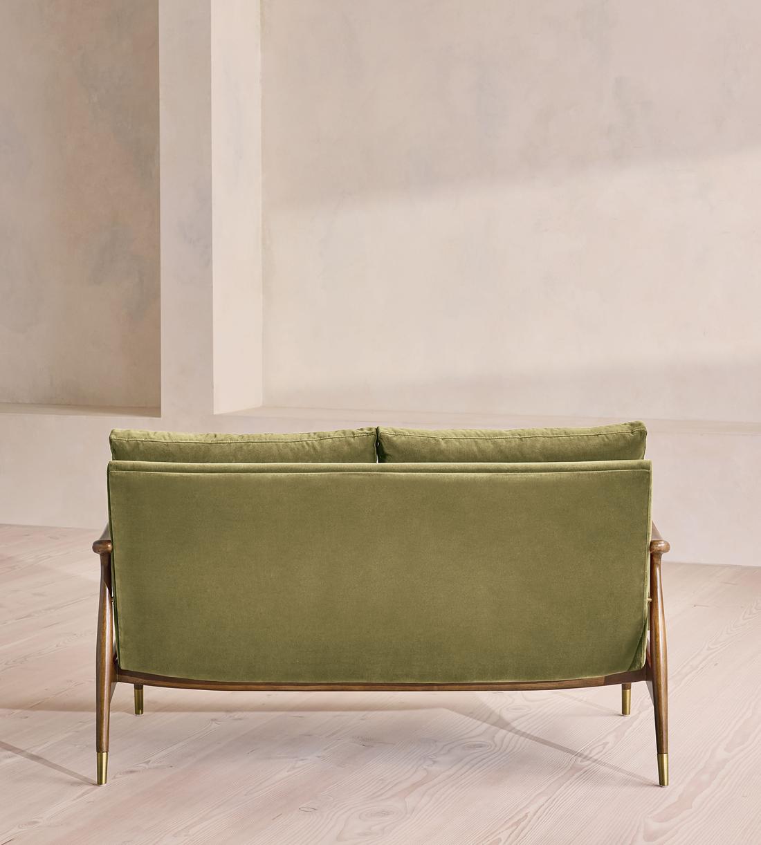 Theodore Two Seater Sofa - Velvet - Lichen - US - Images - Image 4