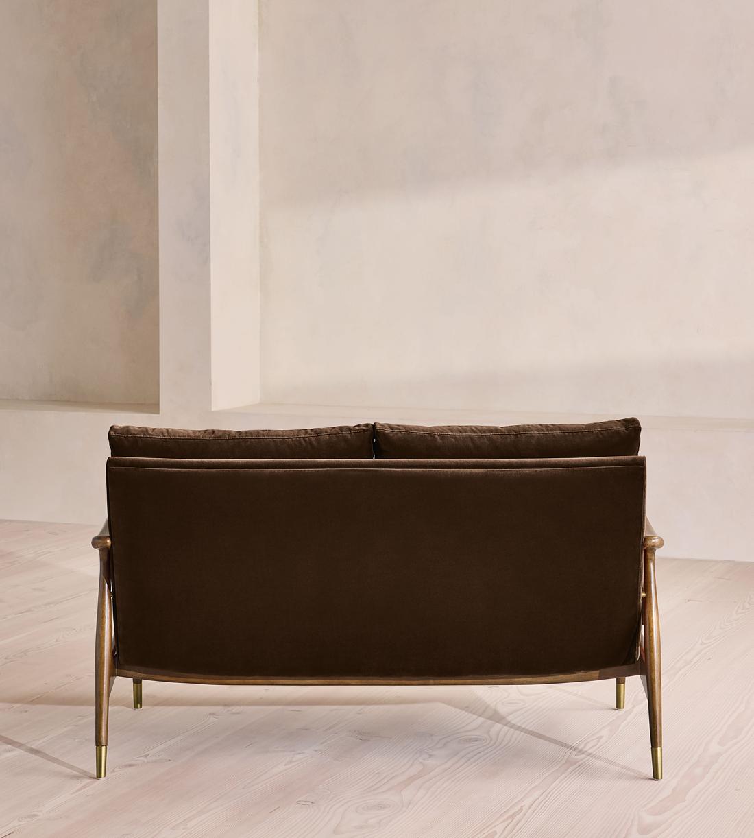 Theodore Two Seater Sofa - Velvet - Chocolate - US - Images - Image 4