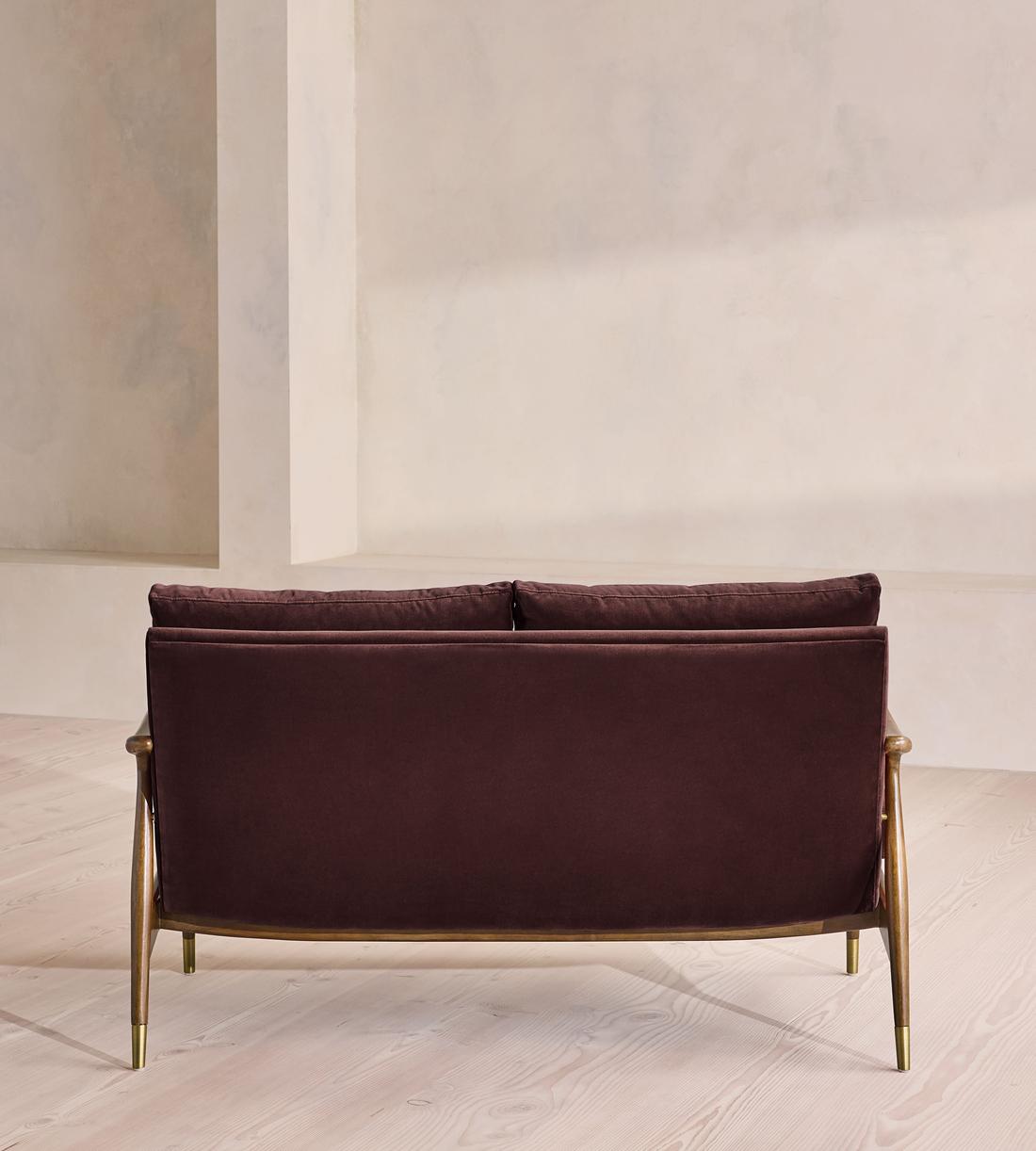 Theodore Two Seater Sofa - Velvet - Aubergine - UK - Images - Image 4