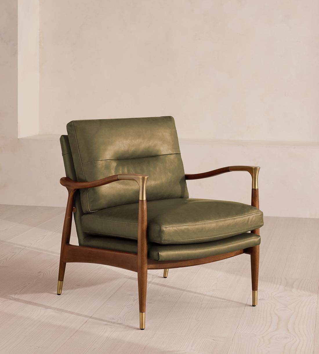 Theodore Armchair - Leather Moss - UK - Listing - Image 1