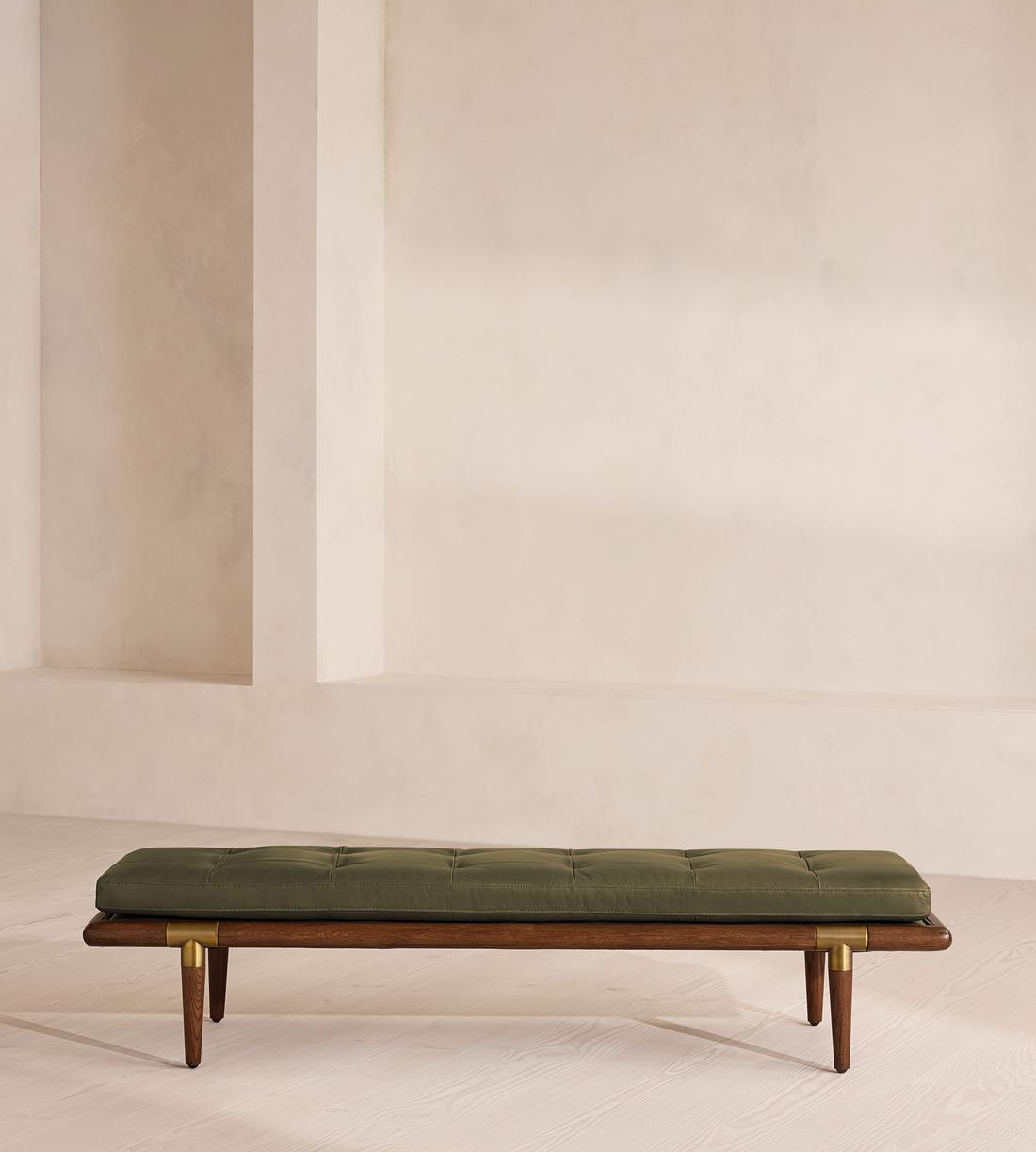 Theodore Bench - Leather - Moss - US - Lifestyle - Image 2