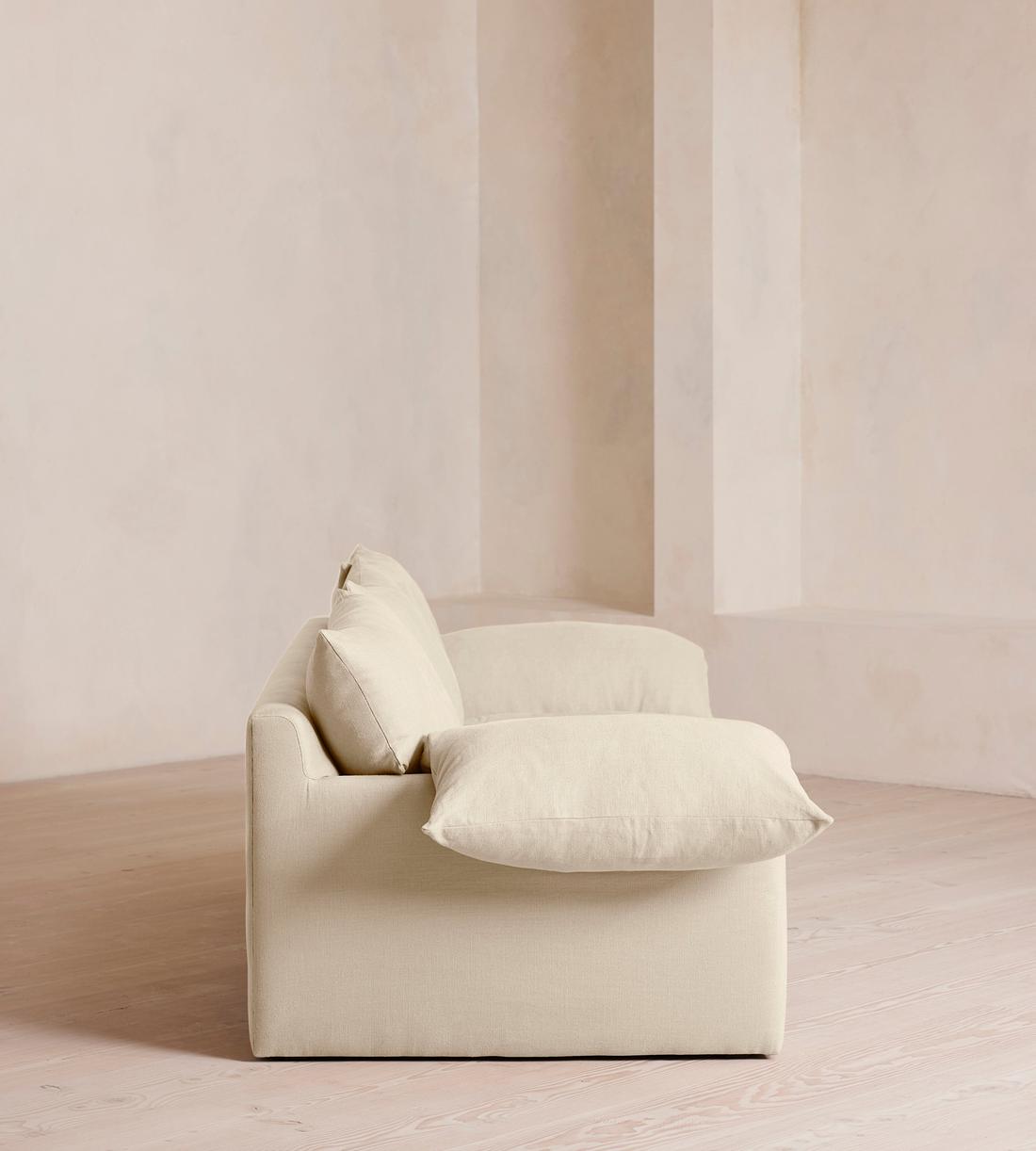 Wyatt Three Seater Sofa - Linen - Bisque - Images - Image 3