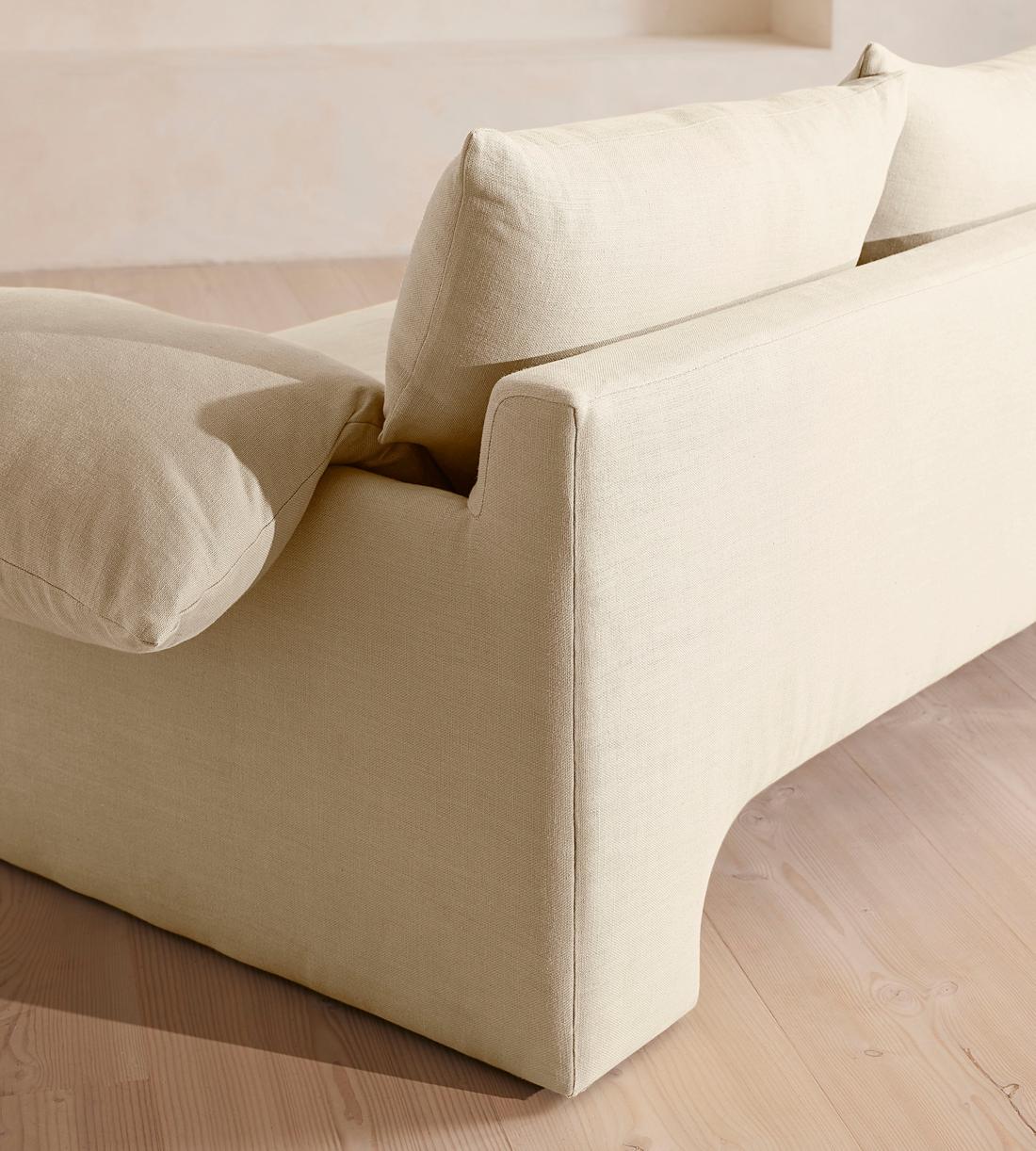 Wyatt Three Seater Sofa - Linen - Bisque - Images - Image 5