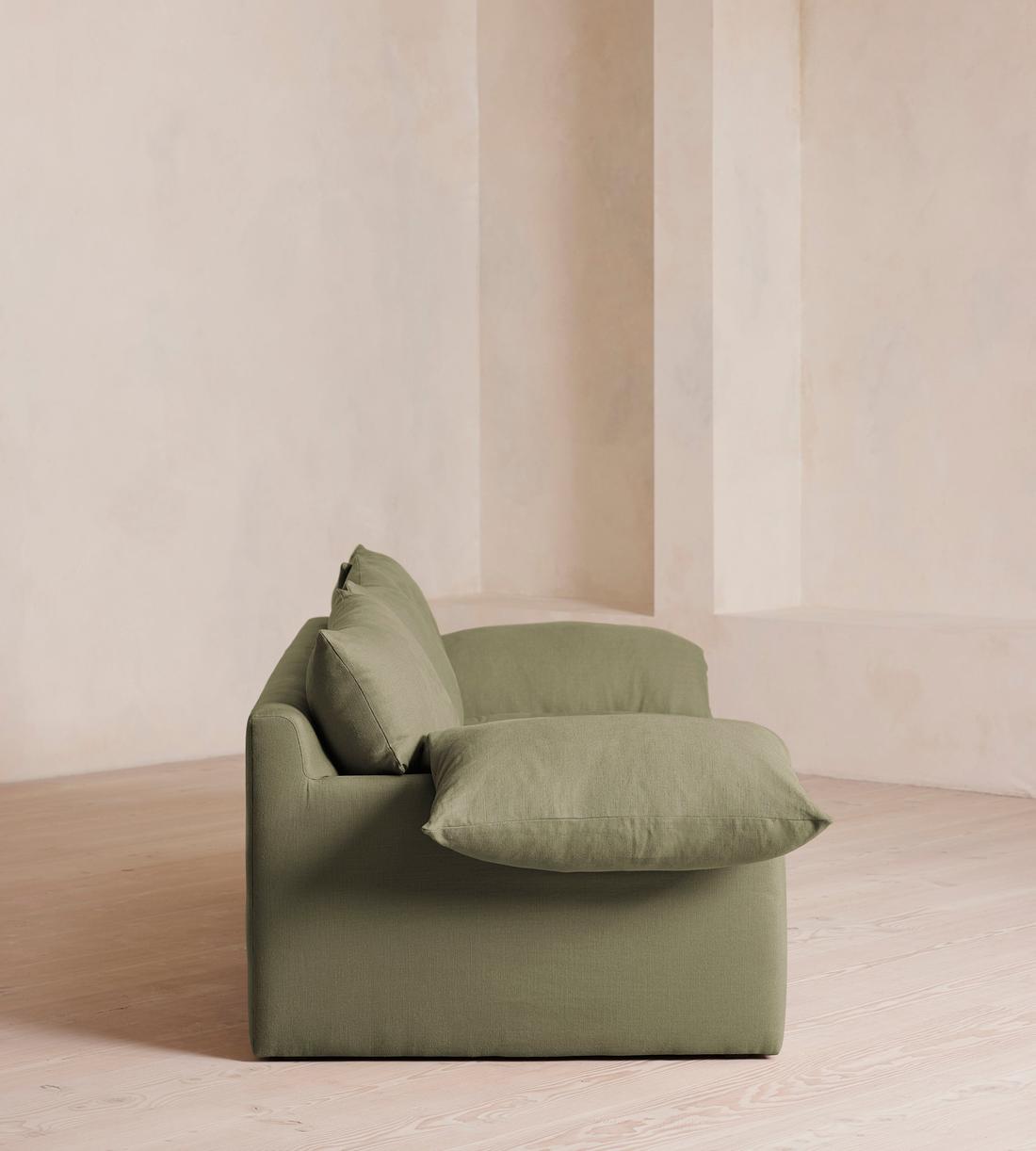 Wyatt Three Seater Sofa - Linen - Sage - US - Images - Image 3