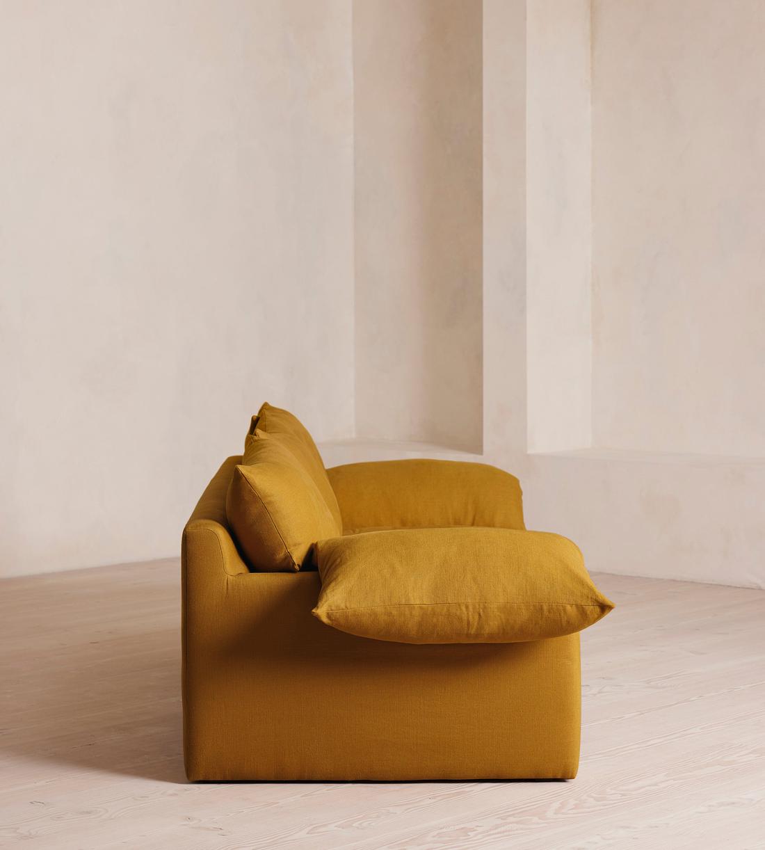 Wyatt Three Seater Sofa - Linen - Turmeric - UK - Images - Image 3