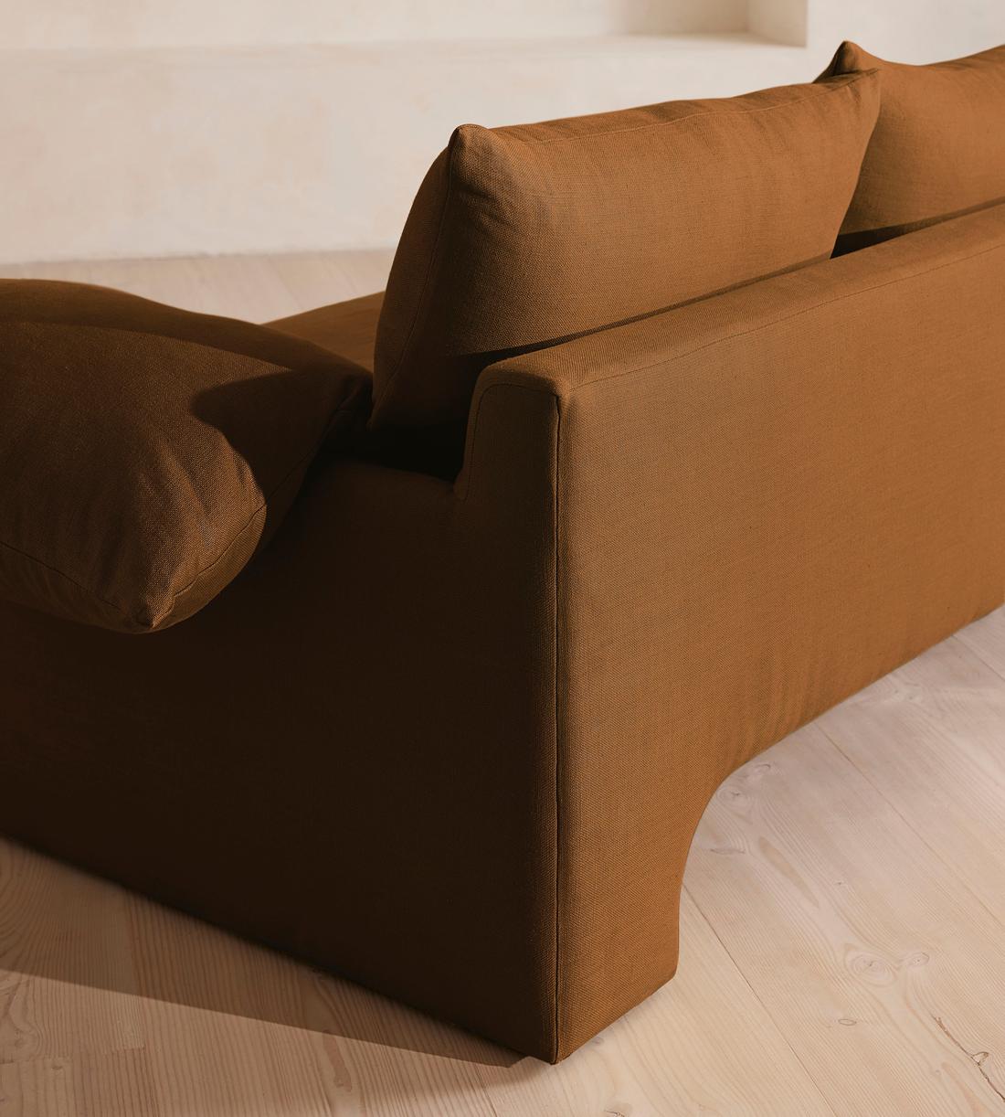 Wyatt Three Seater Sofa - Linen - Terracotta - UK - Images - Image 6