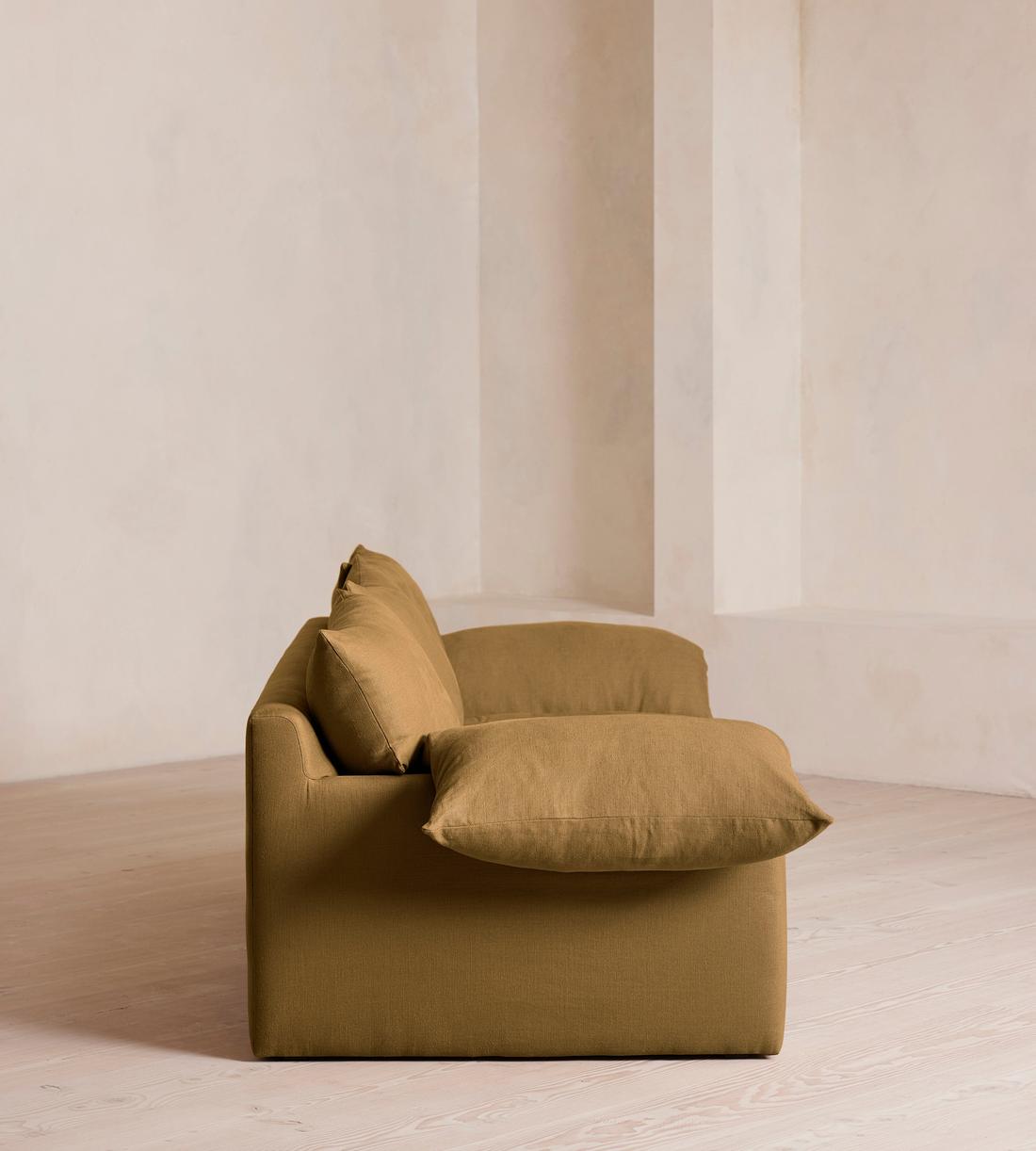 Wyatt Three Seater Sofa - Linen - Ochre - US - Images - Image 3