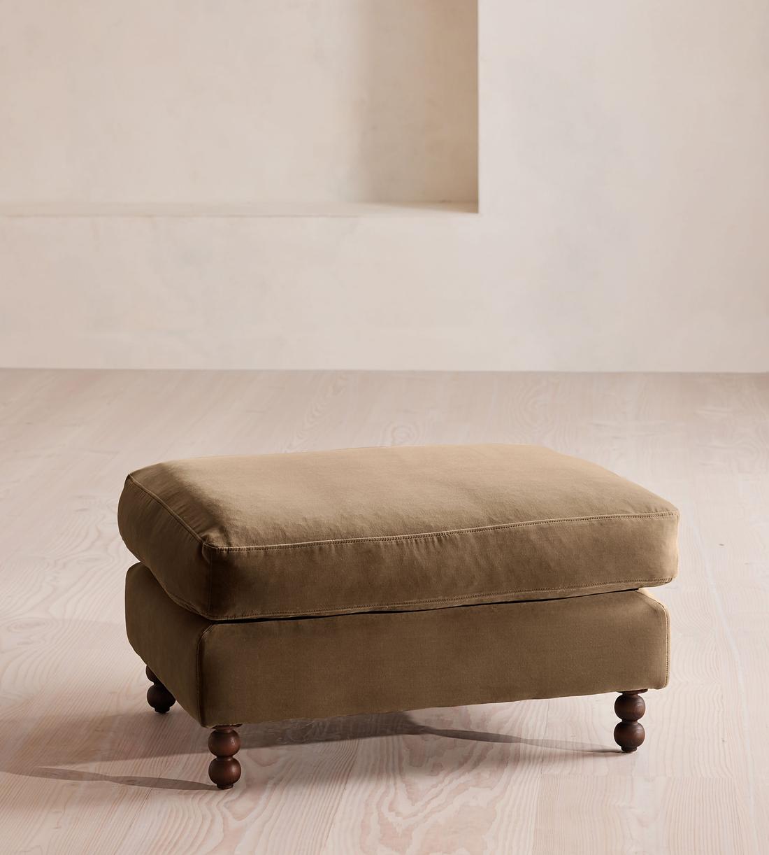 Audrey Rectangle Ottoman - Velvet - Truffle - US - Listing - Image 1