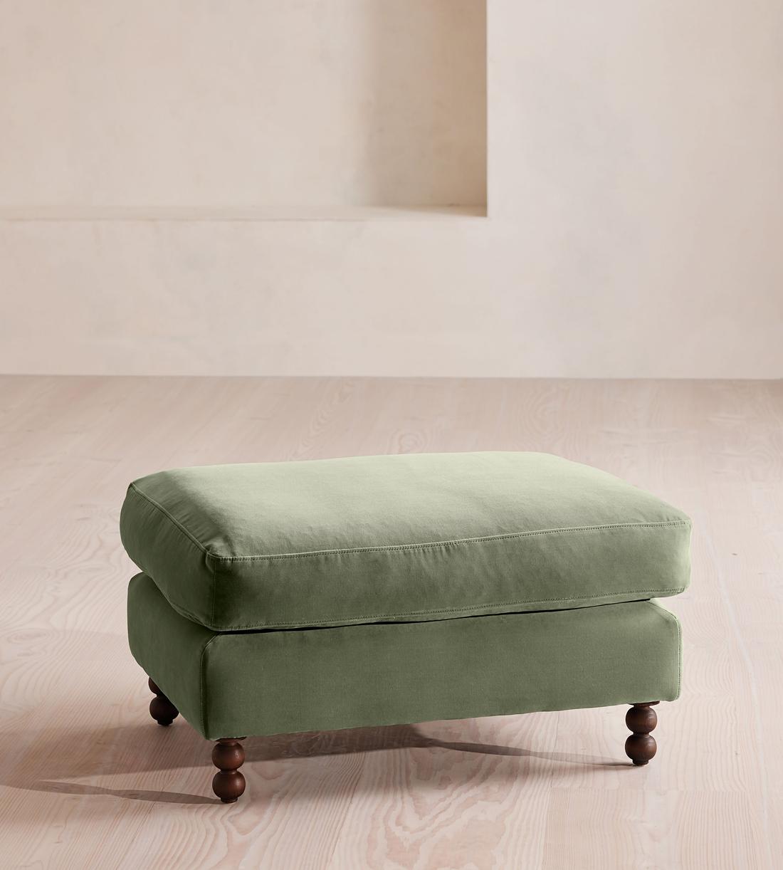 Audrey Rectangle Ottoman - Velvet - Seafoam - US - Listing - Image 1