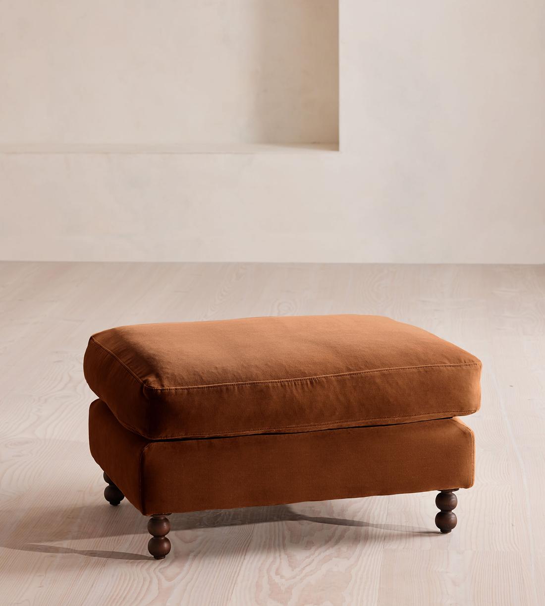 Audrey Rectangle Ottoman - Velvet - Cinnamon - US - Listing - Image 1