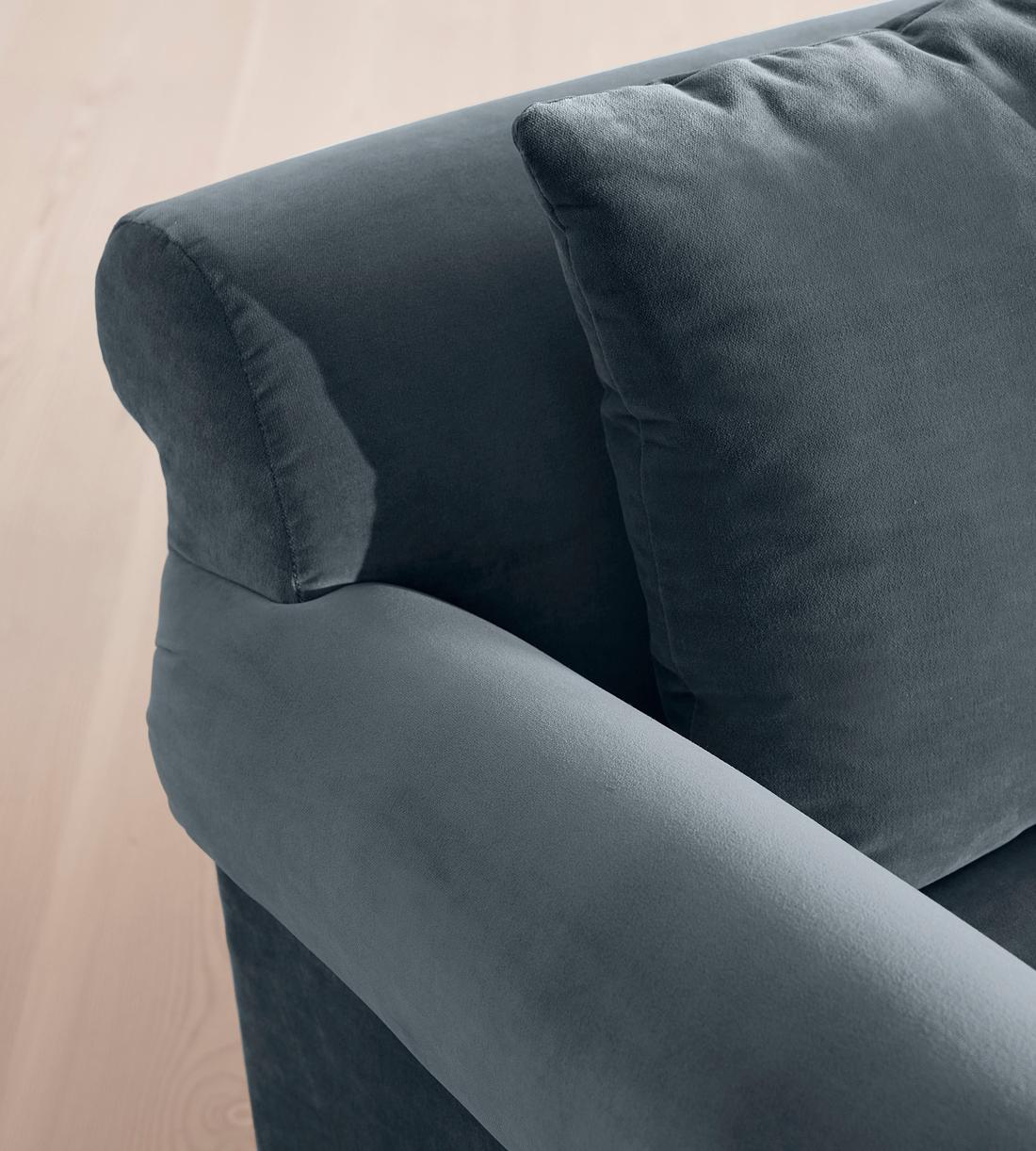 Audrey Two Seater Sofa - Velvet - Grey Blue - US - Images - Image 5