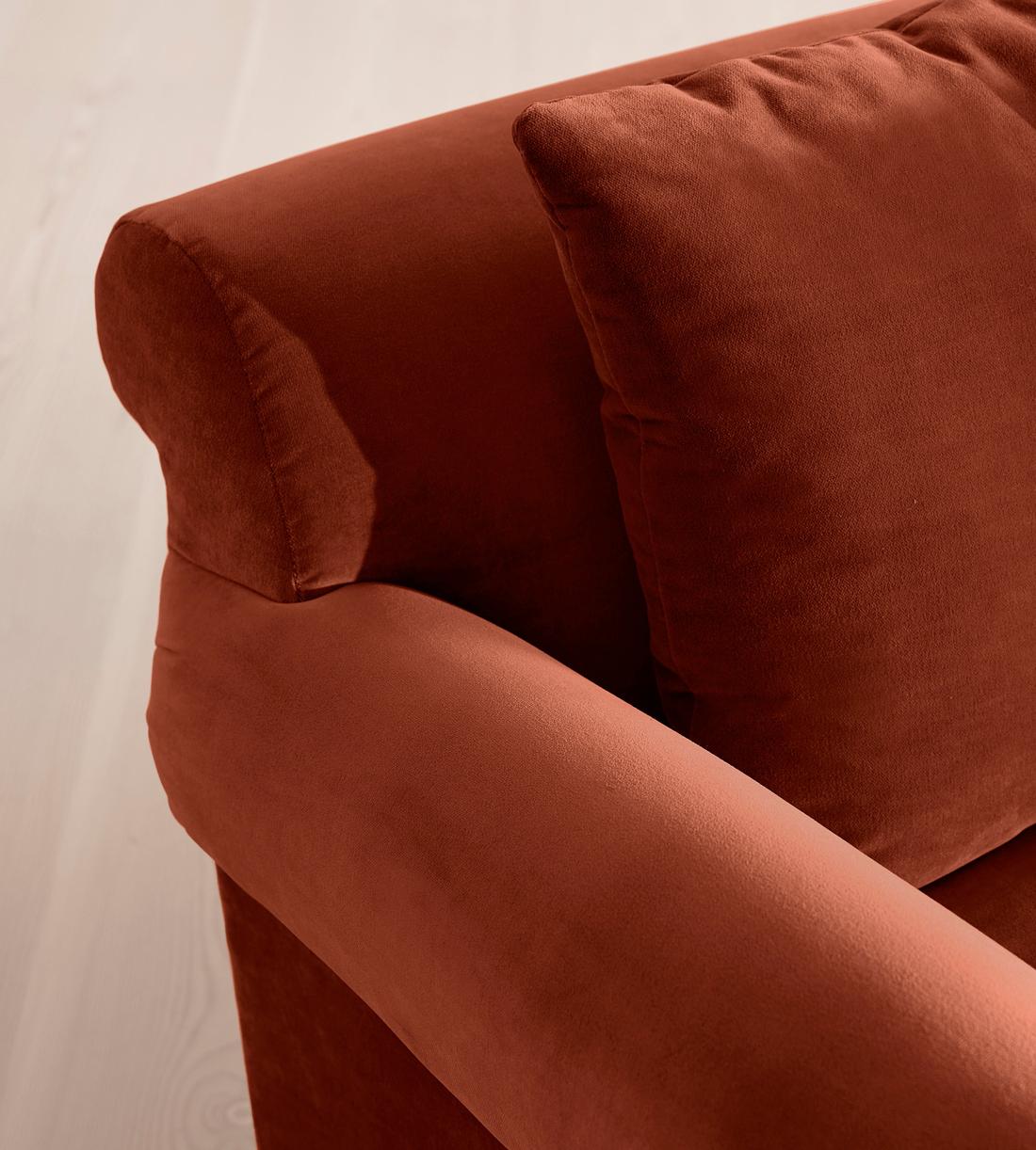 Audrey Two Seater Sofa - Velvet Rust - Images - Image 5