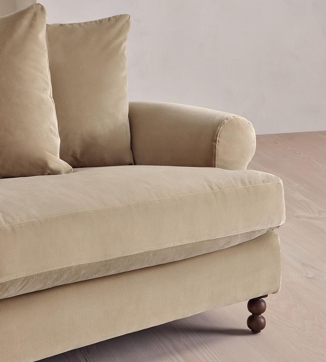 Audrey Four Seater Sofa - Velvet - Oyster - US - Images - Image 6