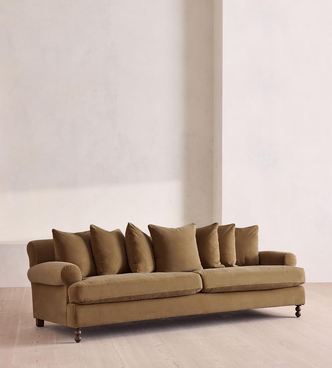 Audrey Four Seater Sofa - Velvet - Truffle - UK - Listing - Image 2