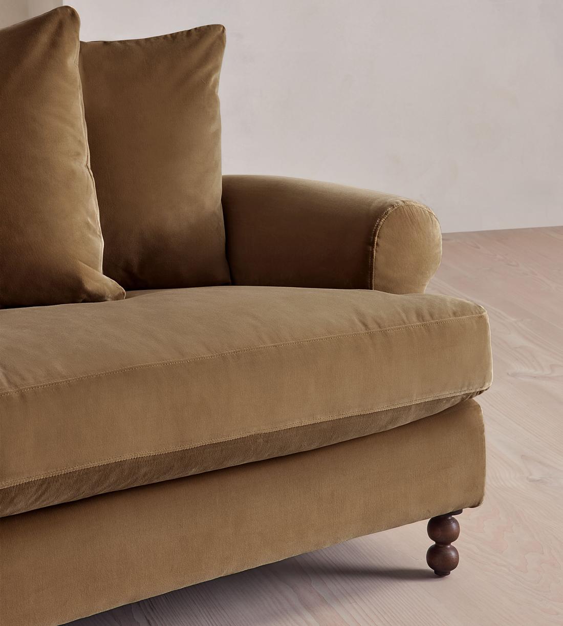 Audrey Four Seater Sofa - Velvet - Truffle - UK - Images - Image 6