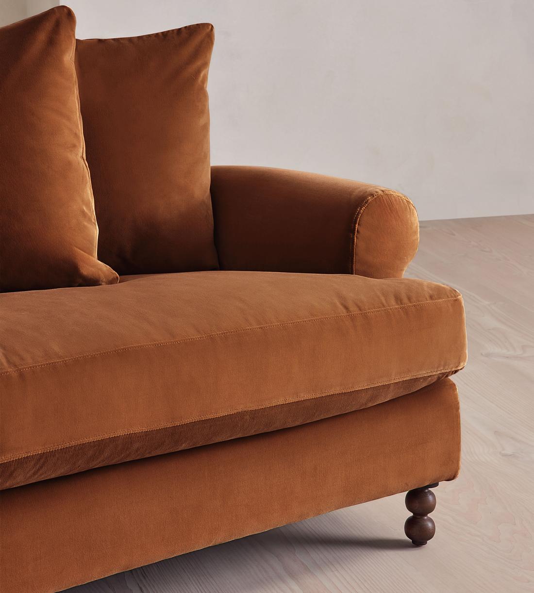 Audrey Four Seater Sofa - Velvet - Cinnamon - US - Images - Image 6