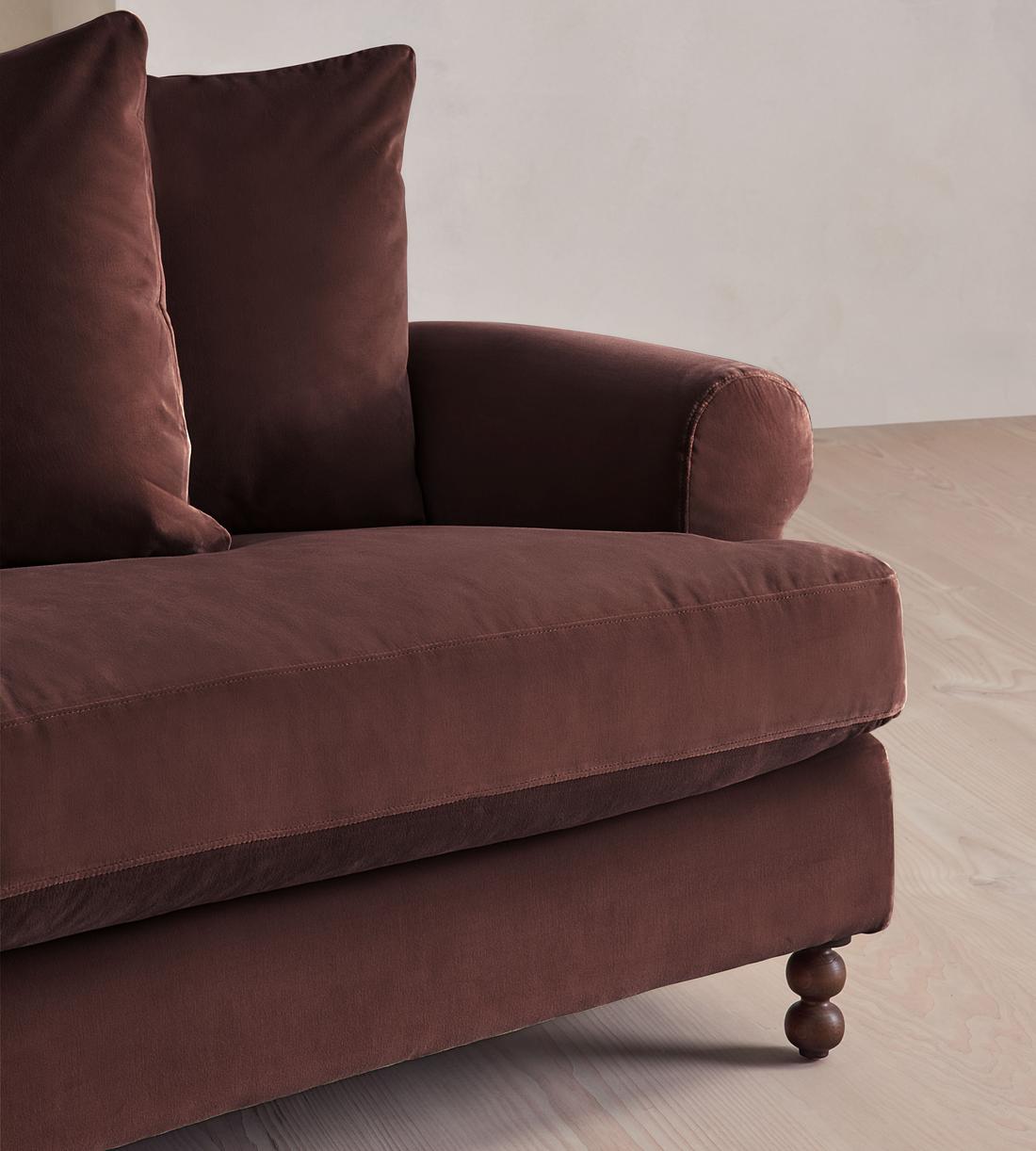 Audrey Four Seater Sofa - Velvet - Aubergine - US - Images - Image 6