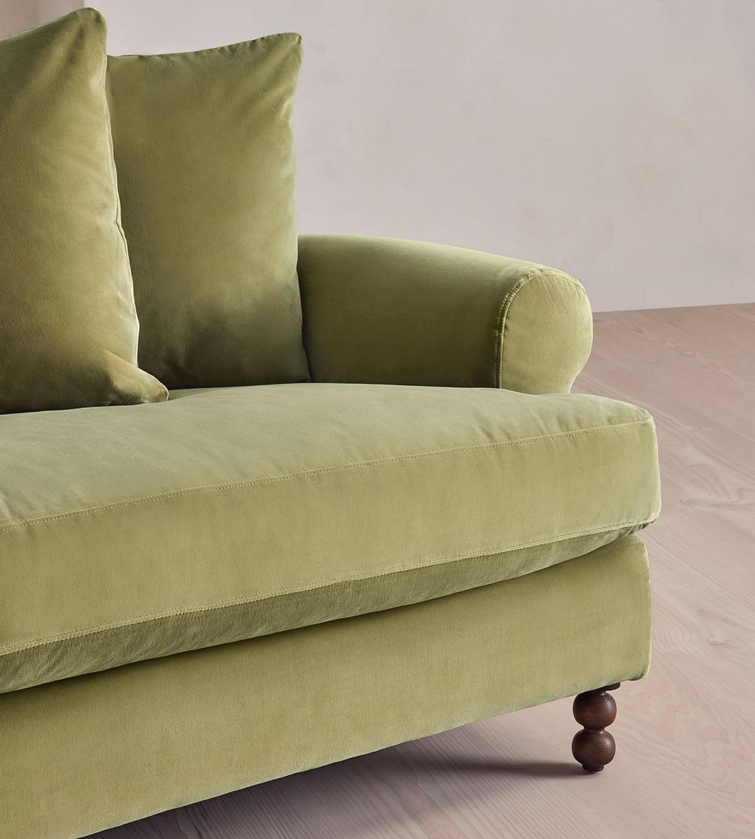 Audrey Four Seater Sofa - Velvet - Lichen - US - Images - Image 6