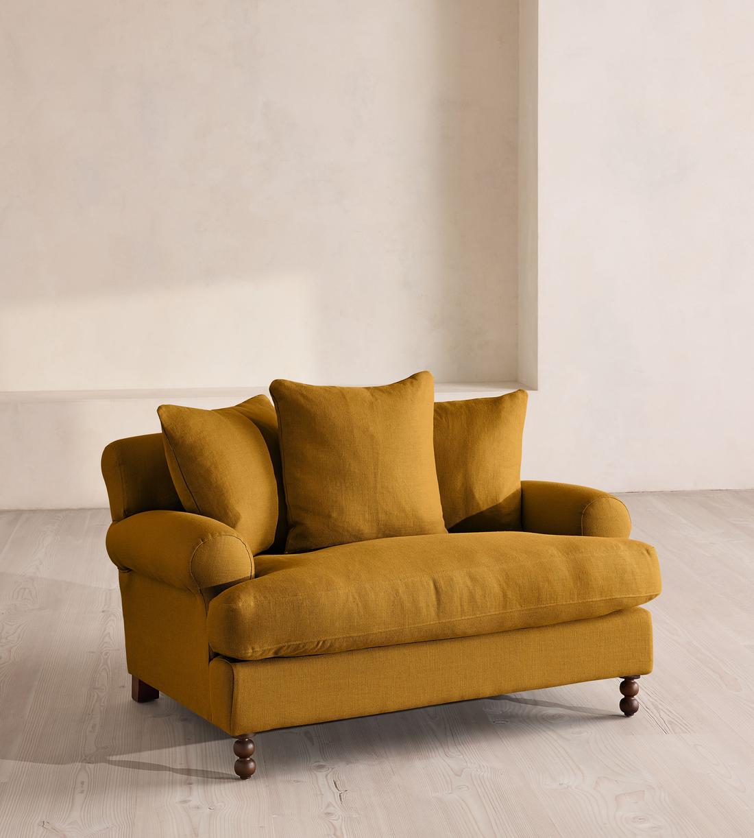 Audrey Loveseat - Linen - Turmeric - US - Listing - Image 1