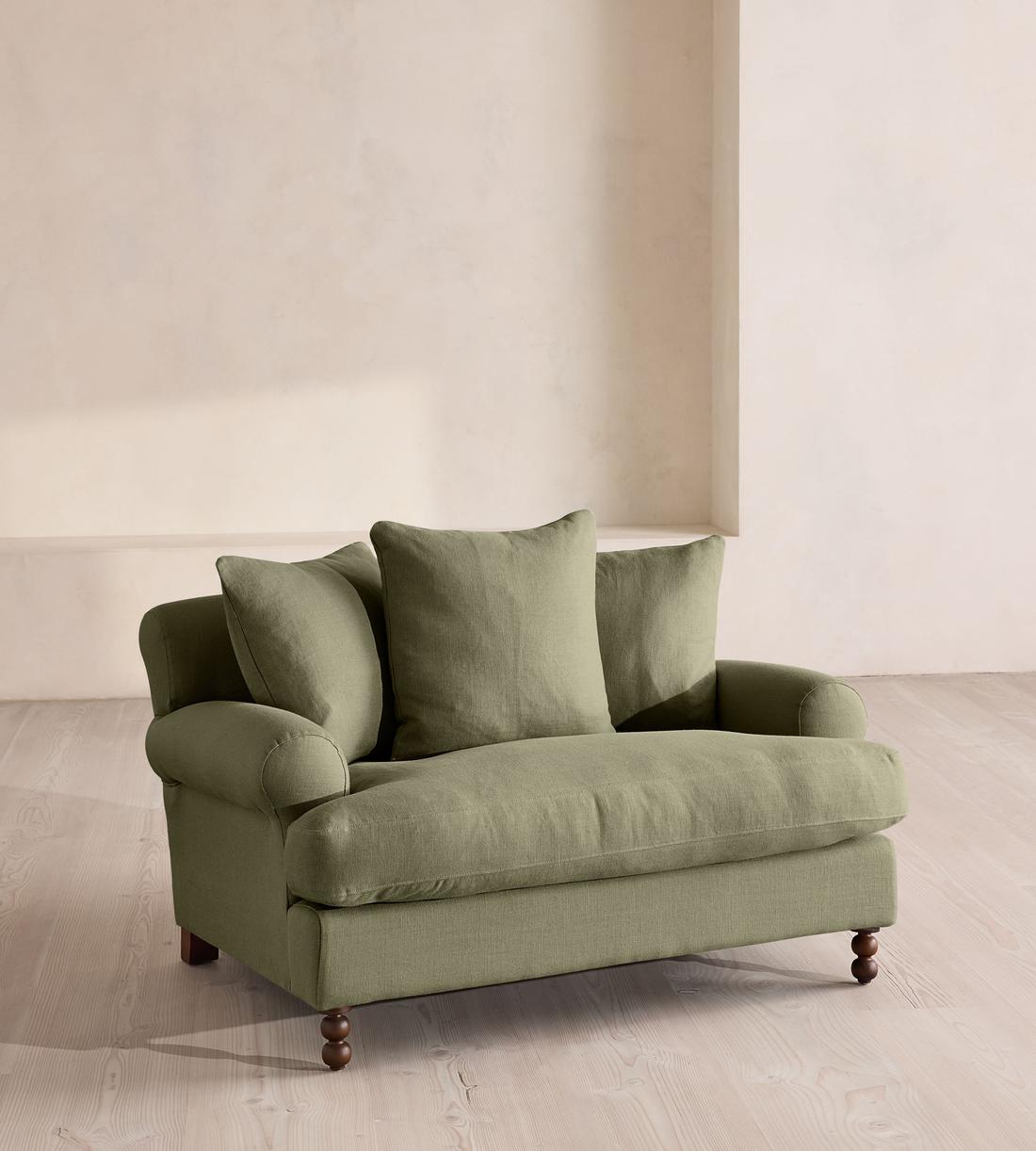 Audrey Loveseat - Linen - Sage - US - Listing - Image 1