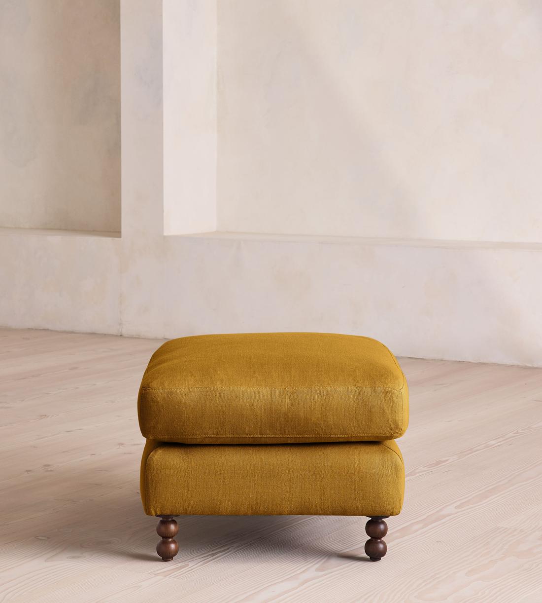 Audrey Rectangle Ottoman - Linen - Turmeric - UK - Images - Image 3