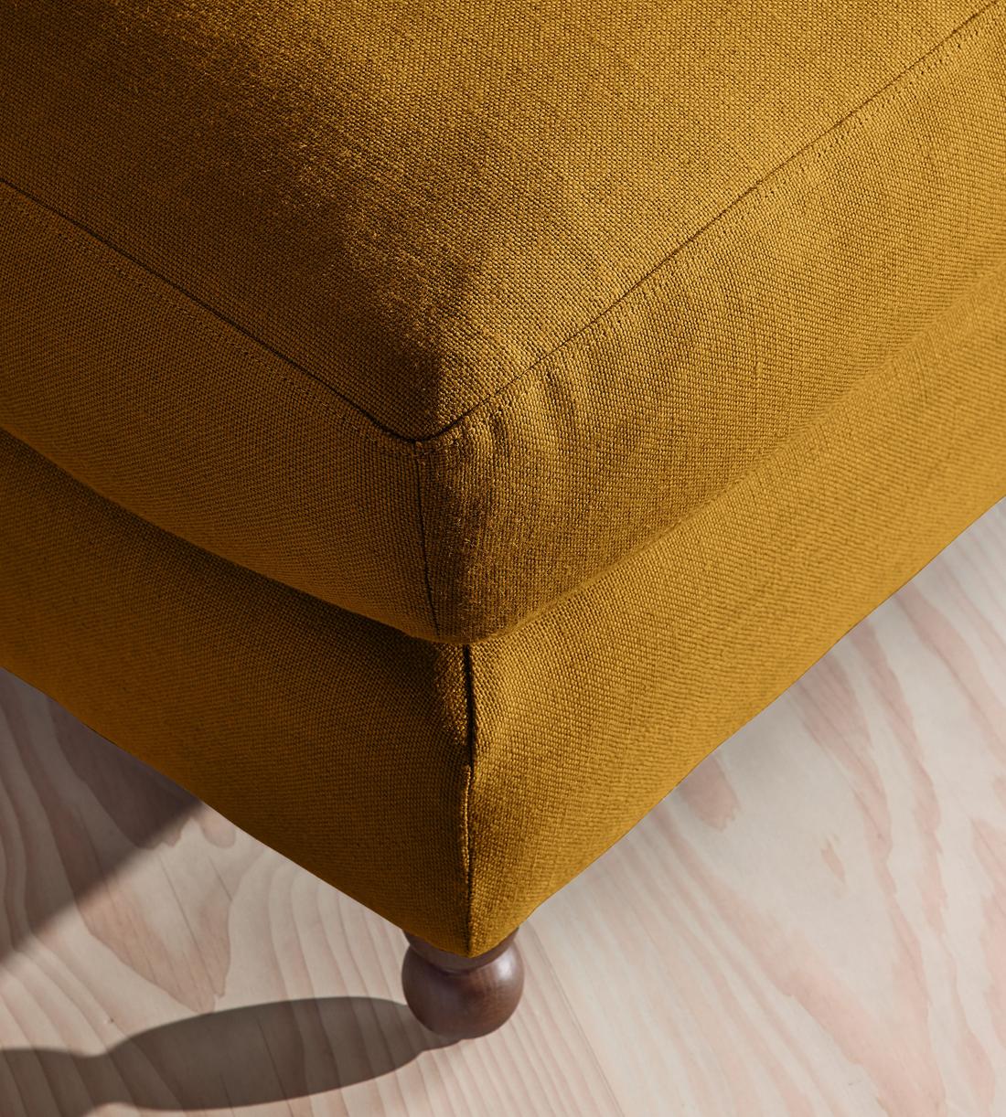 Audrey Rectangle Ottoman - Linen - Turmeric - US - Images - Image 4