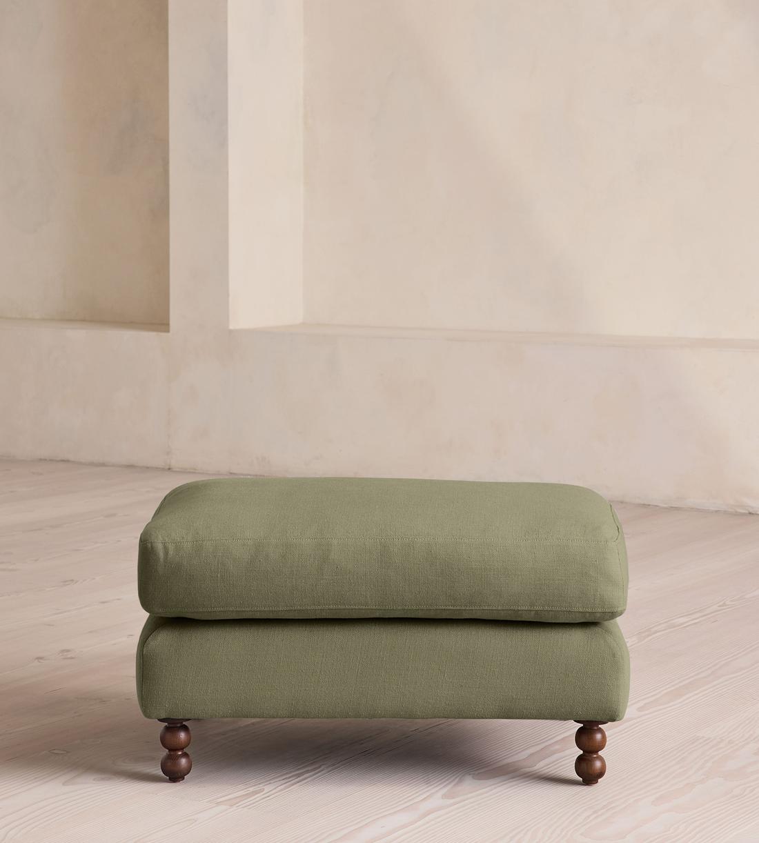 Audrey Rectangle Ottoman - Linen - Sage - Listing - Image 2