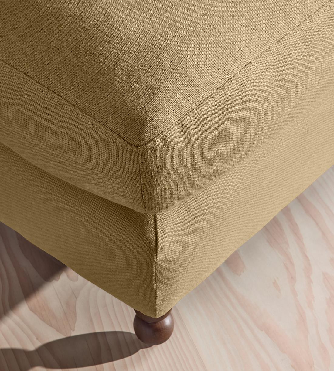 Audrey Rectangle Ottoman - Linen - Wheat - Images - Image 4