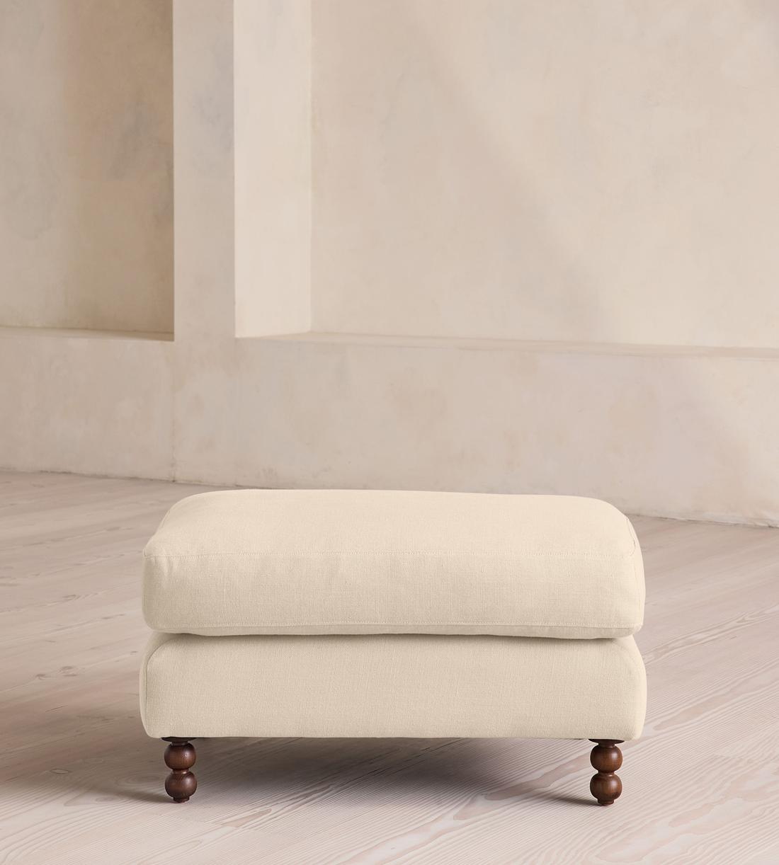 Audrey Rectangle Ottoman - Linen - Bisque - Listing - Image 2