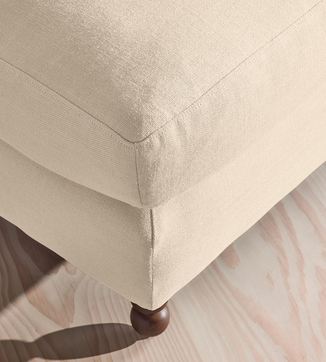 Audrey Rectangle Ottoman - Linen - Bisque - Images - Image 4