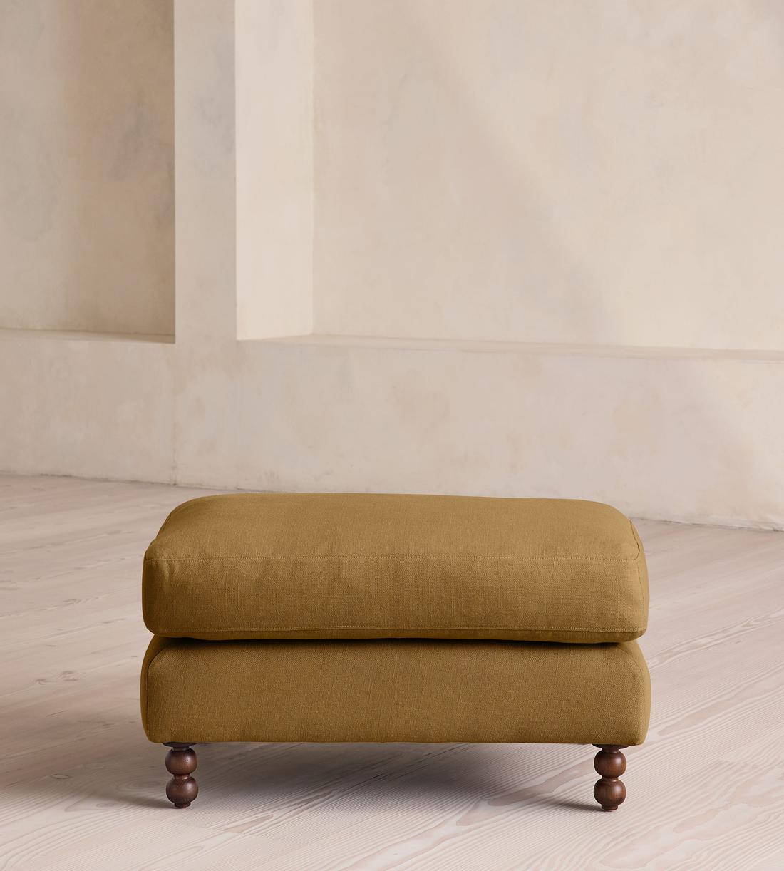 Audrey Rectangle Ottoman - Linen - Ochre - Listing - Image 2