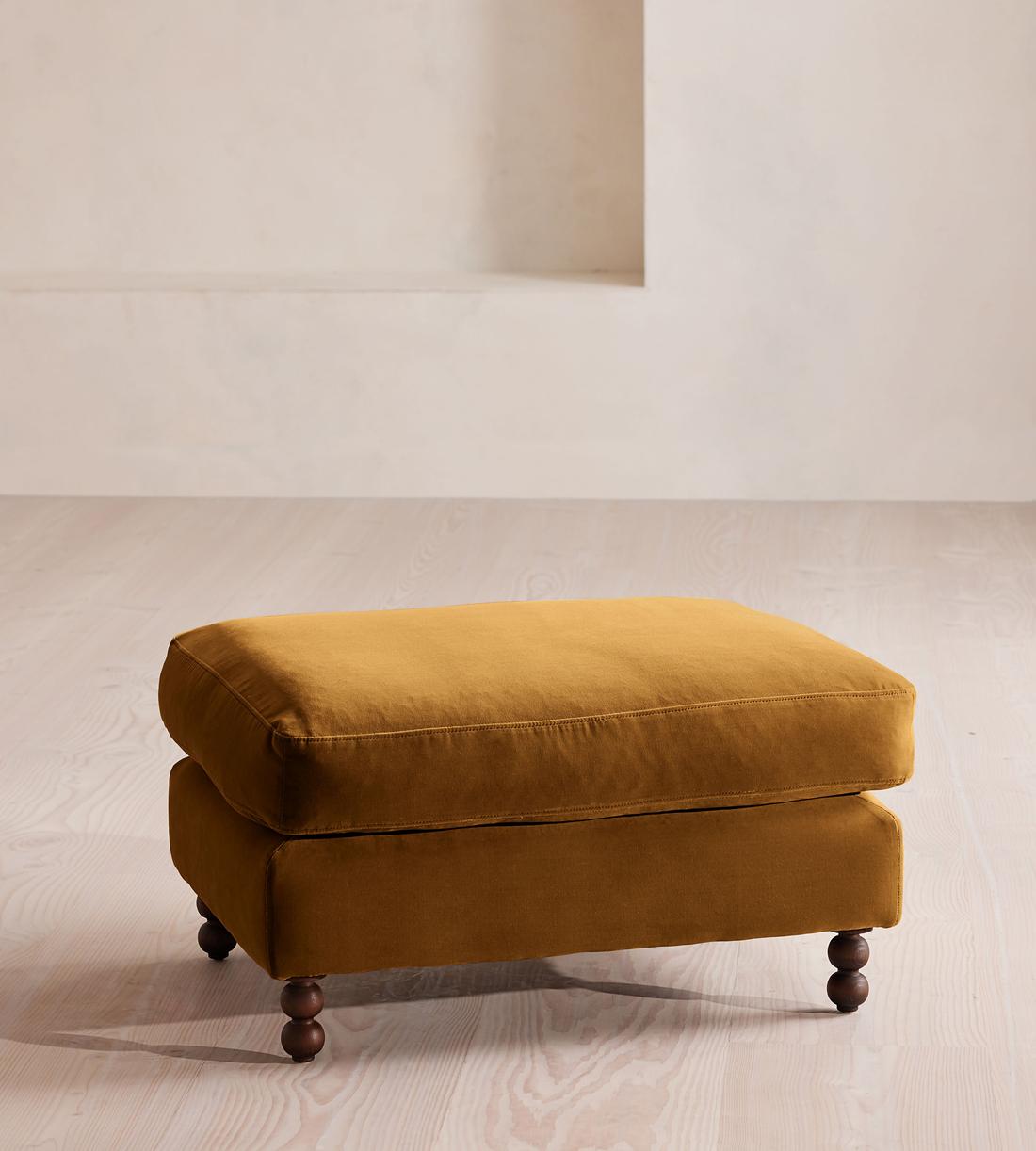 Audrey Rectangle Ottoman - Velvet - Mustard - Listing - Image 1