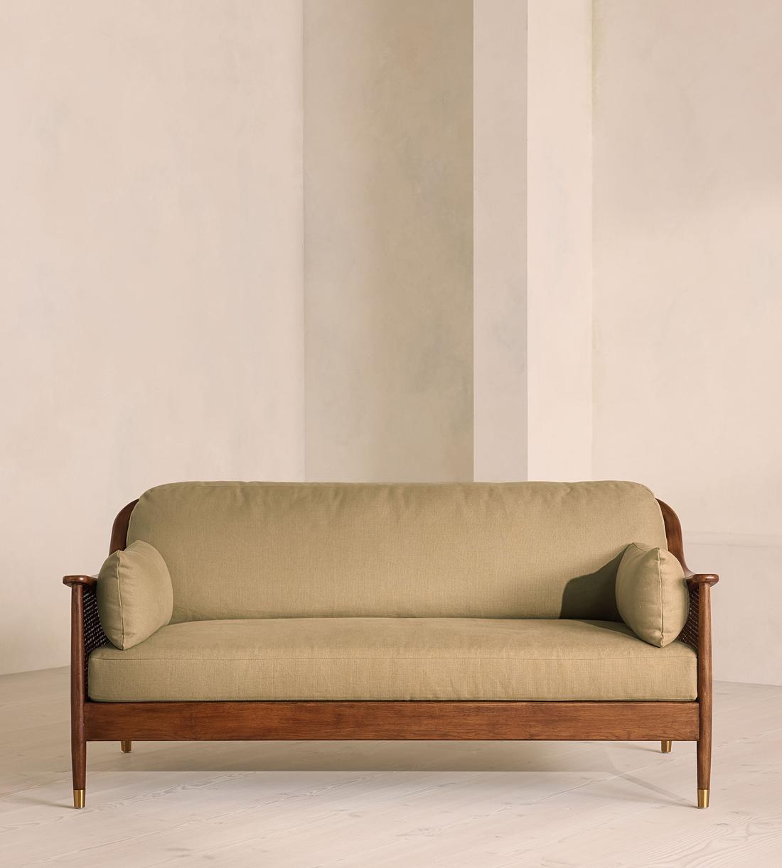 Atlanta Three Seater Sofa - Linen - Wheat - US - Listing - Image 1