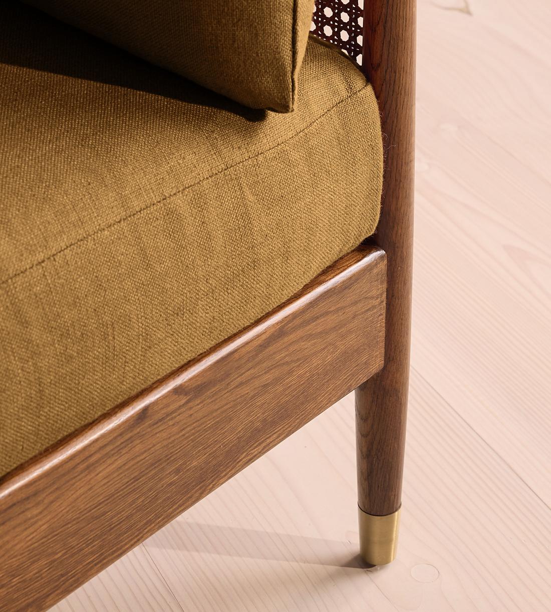 Atlanta Three Seater Sofa - Linen - Ochre - Images - Image 5