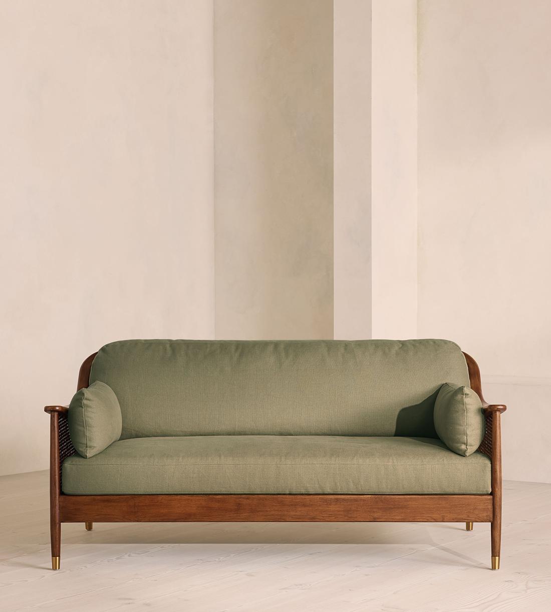 Atlanta Three Seater Sofa - Linen - Sage - US - Listing - Image 1