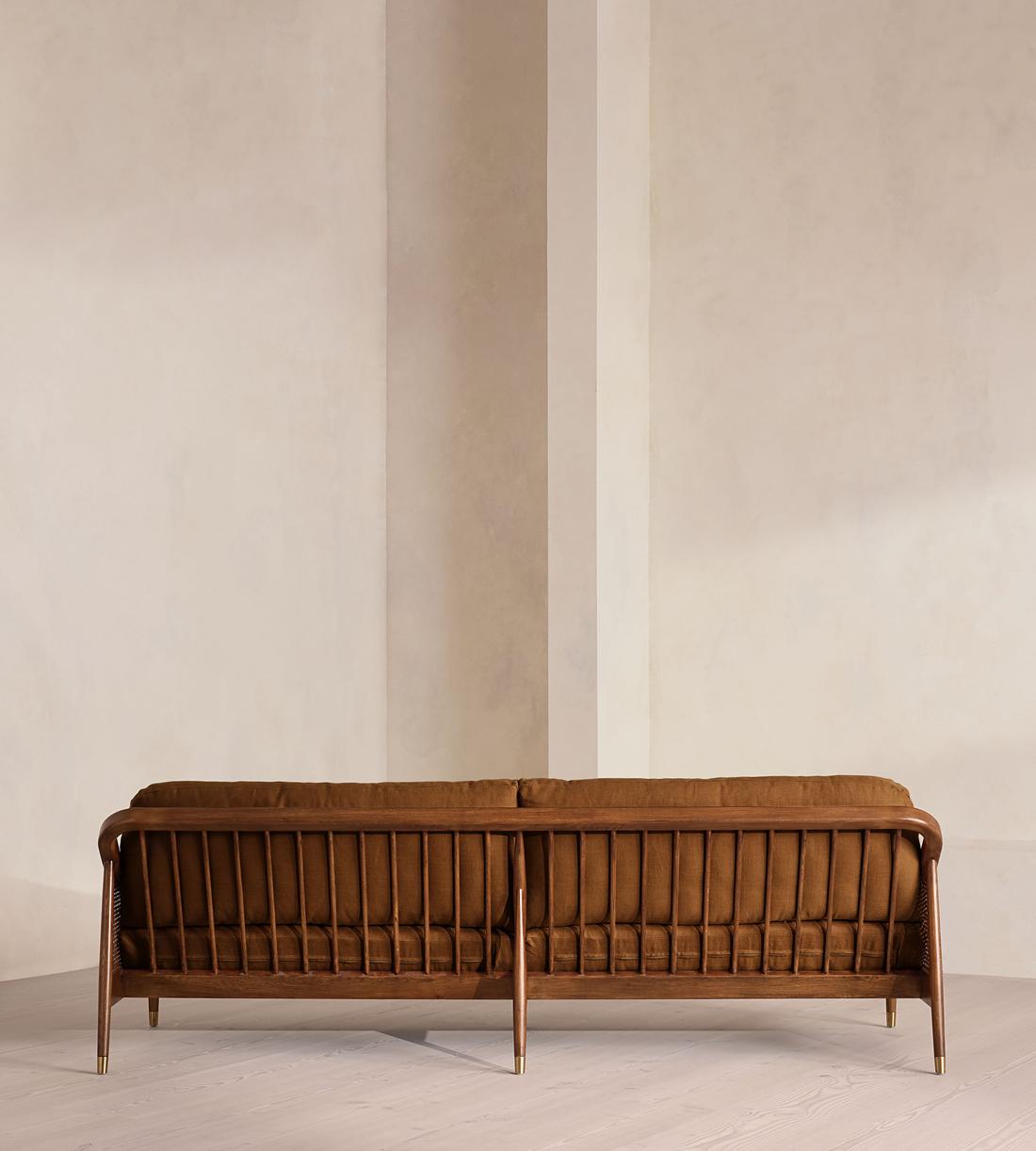 Atlanta Four Seater Sofa - Linen - Terracotta - US - Images - Image 4