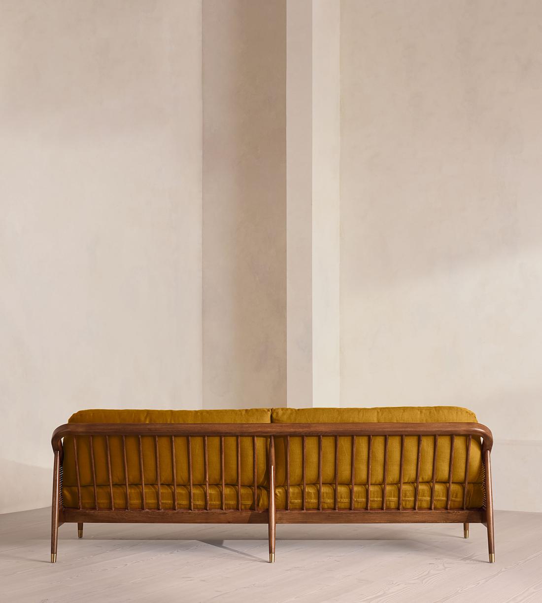 Atlanta Four Seater Sofa - Linen - Turmeric - US - Images - Image 4