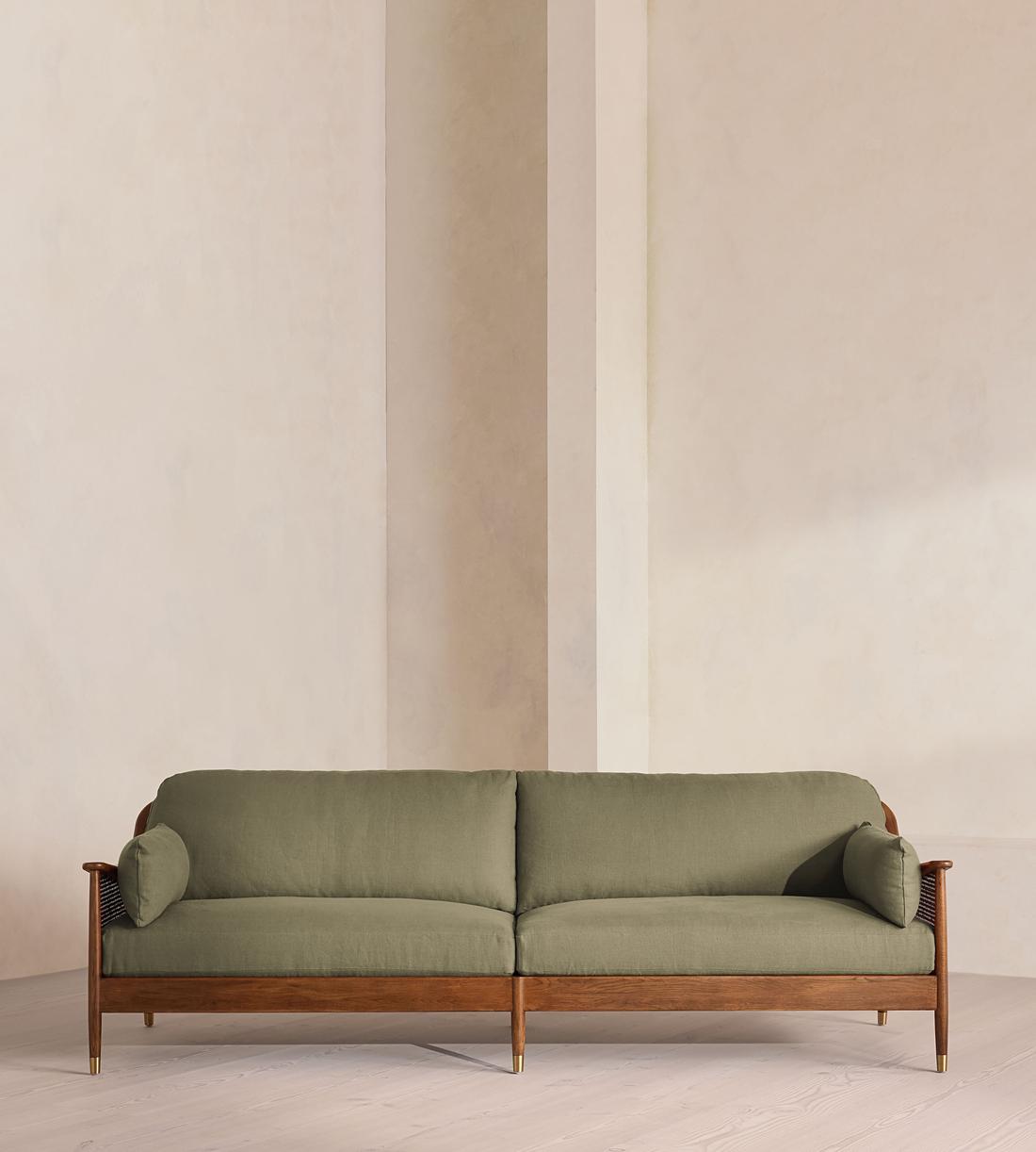 Atlanta Four Seater Sofa - Linen - Sage - US - Listing - Image 1