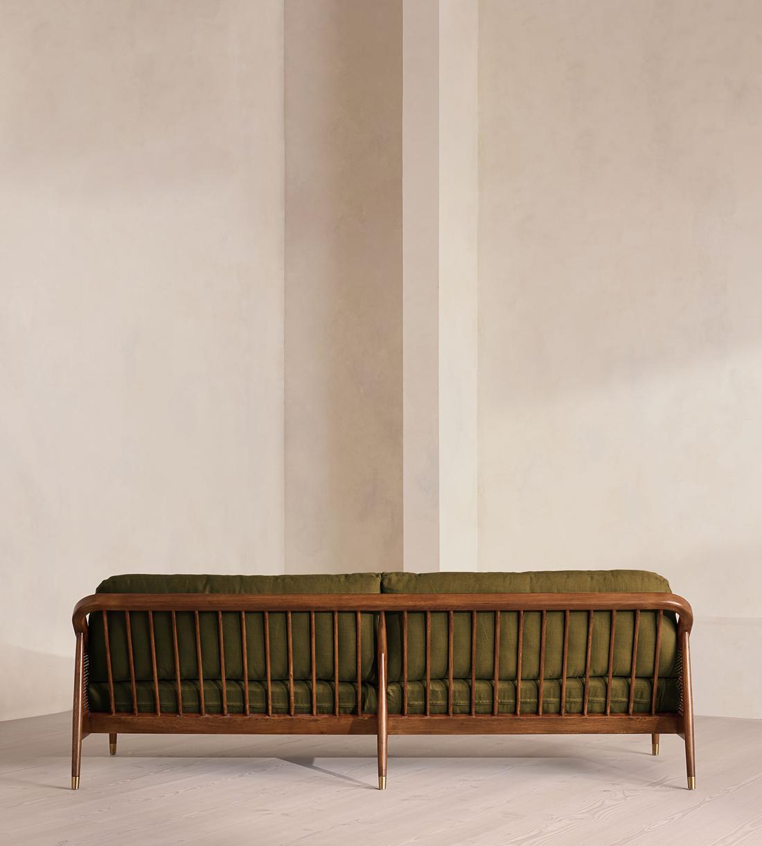 Atlanta Four Seater Sofa - Linen - Olive - US - Images - Image 4