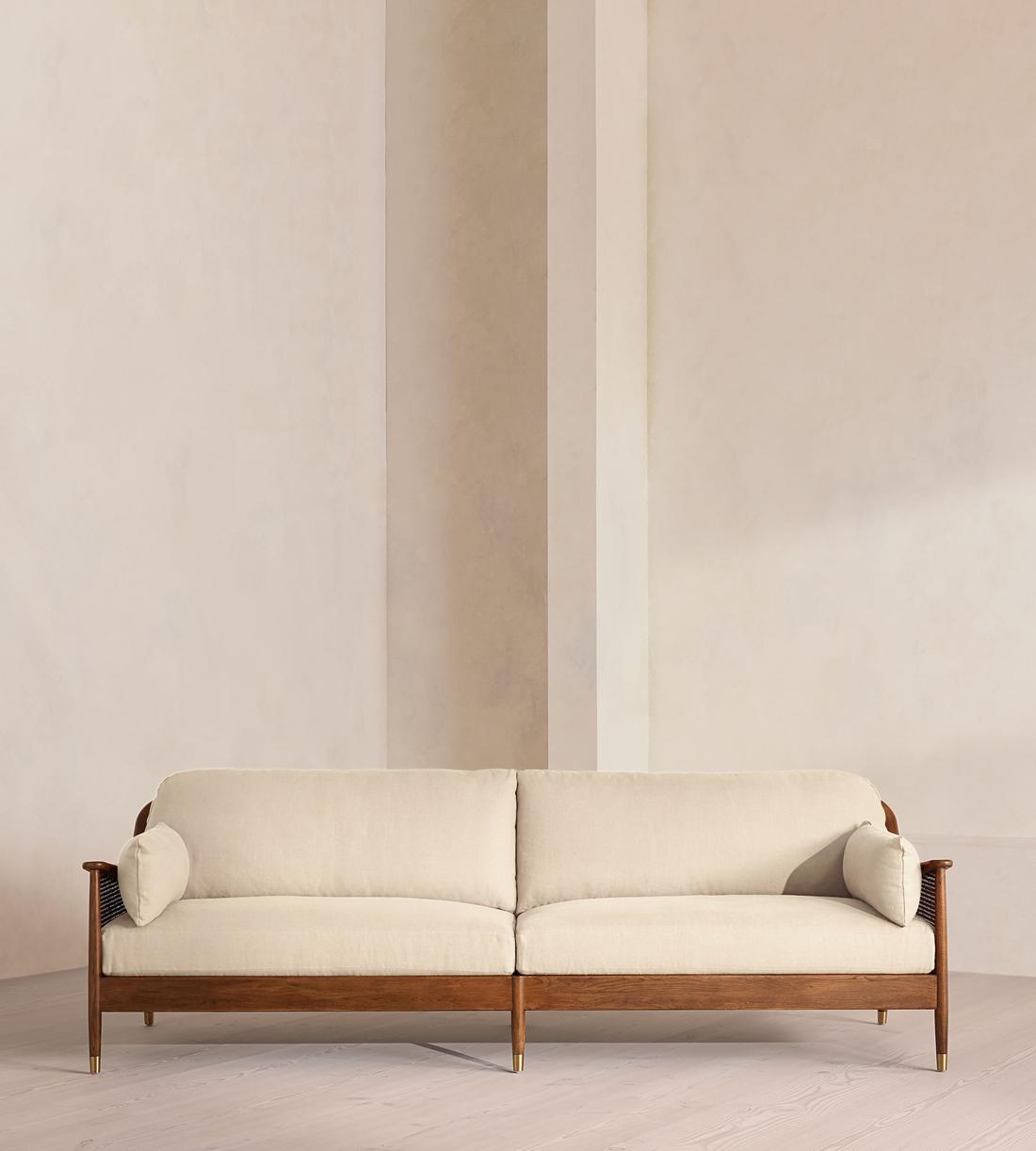 Atlanta Four Seater Sofa - Linen - Bisque - US - Listing - Image 1