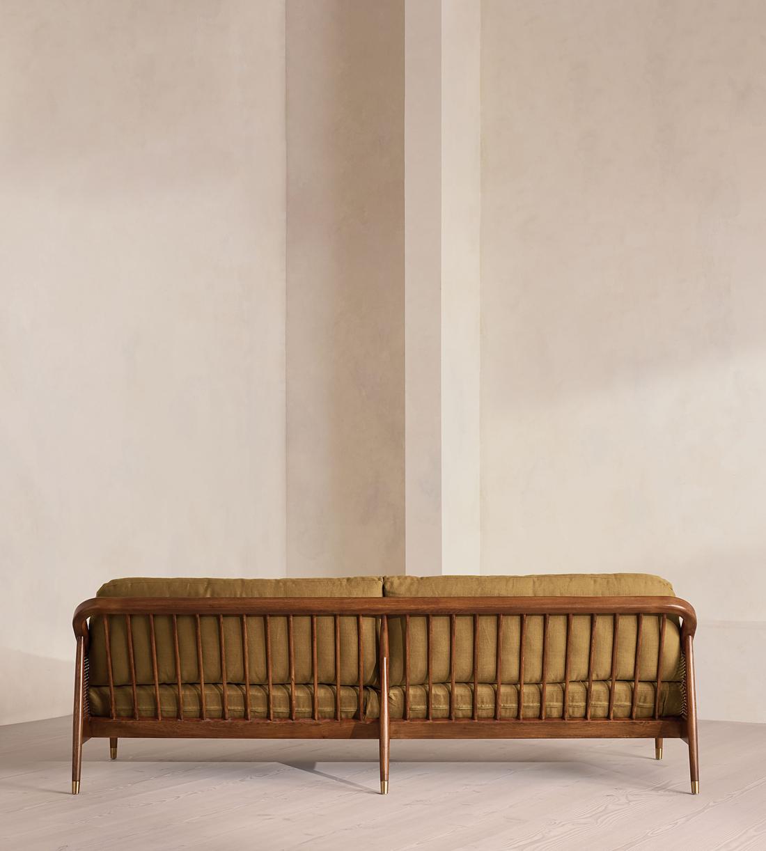 Atlanta Four Seater Sofa - Linen - Ochre - US - Images - Image 4