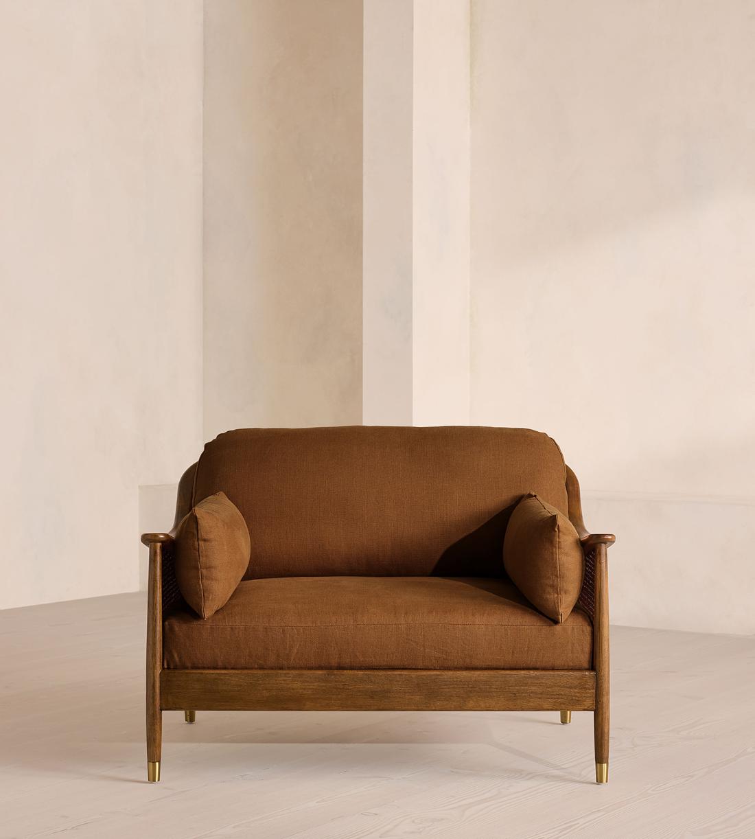 Atlanta Loveseat - Linen - Terracotta - UK - Listing - Image 2