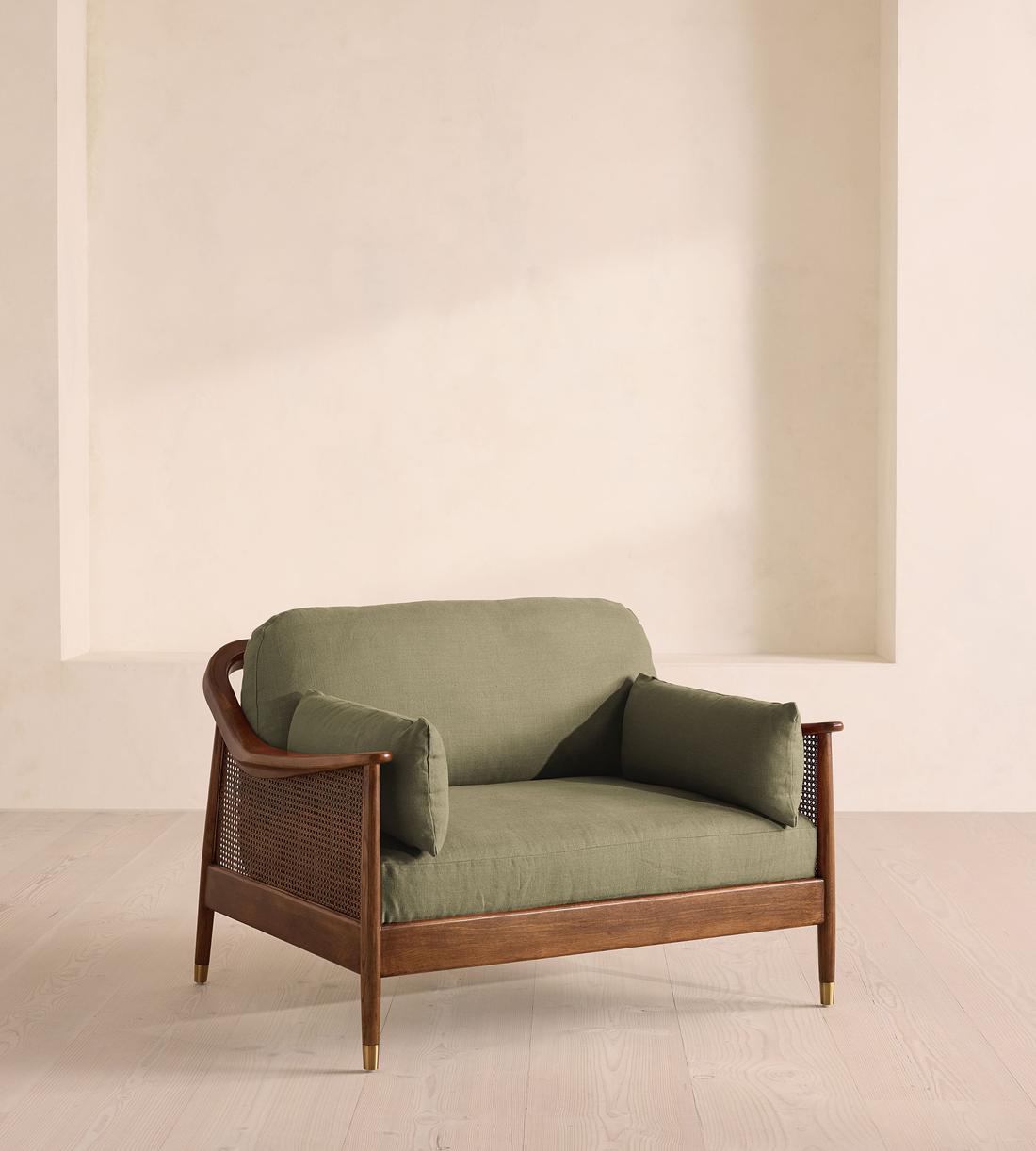 Atlanta Loveseat - Linen - Sage - Listing - Image 1