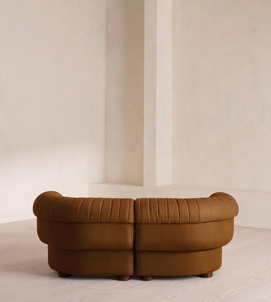 Rava Sectional Sofa - Three Seater - Linen - Terracotta - US - Images - Image 4