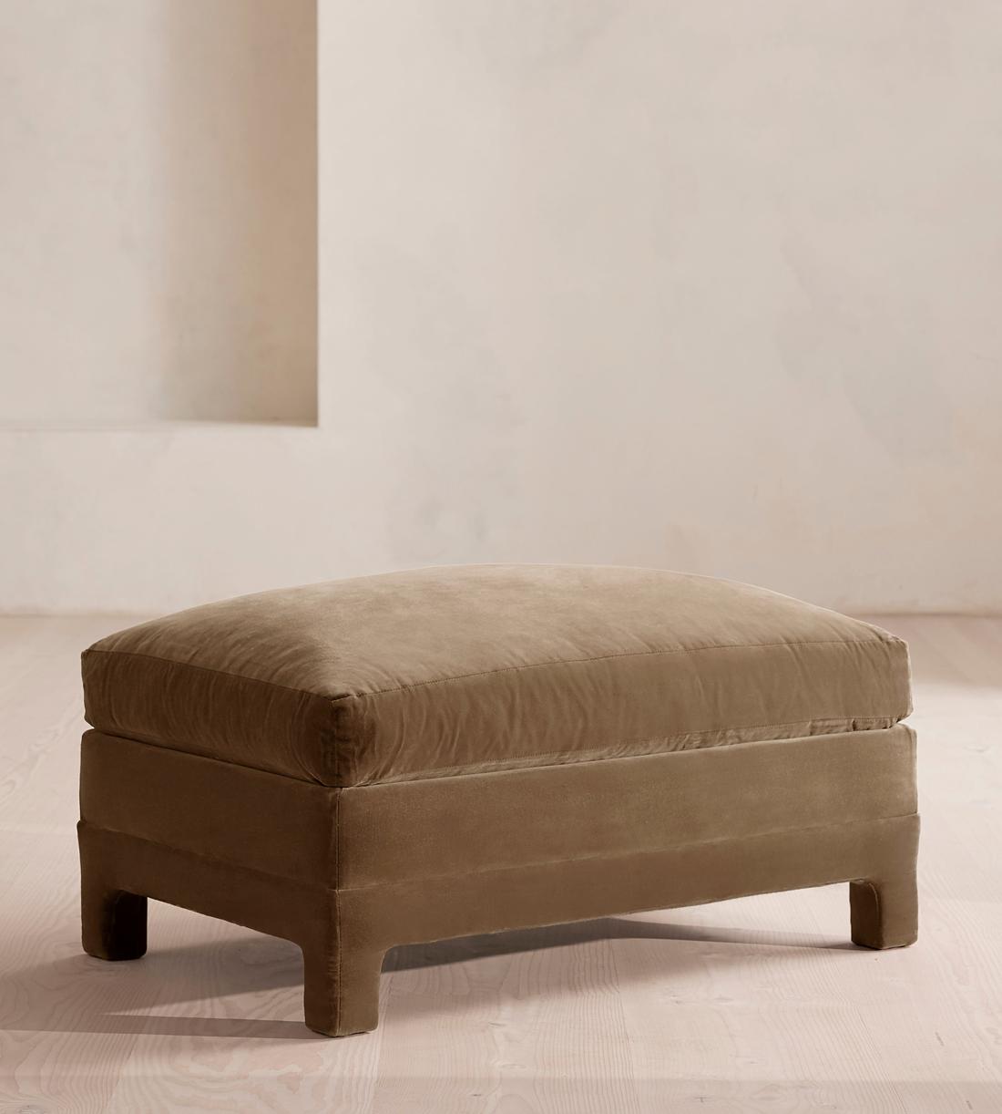 Ashford Ottoman - Velvet - Truffle - UK - Listing - Image 1