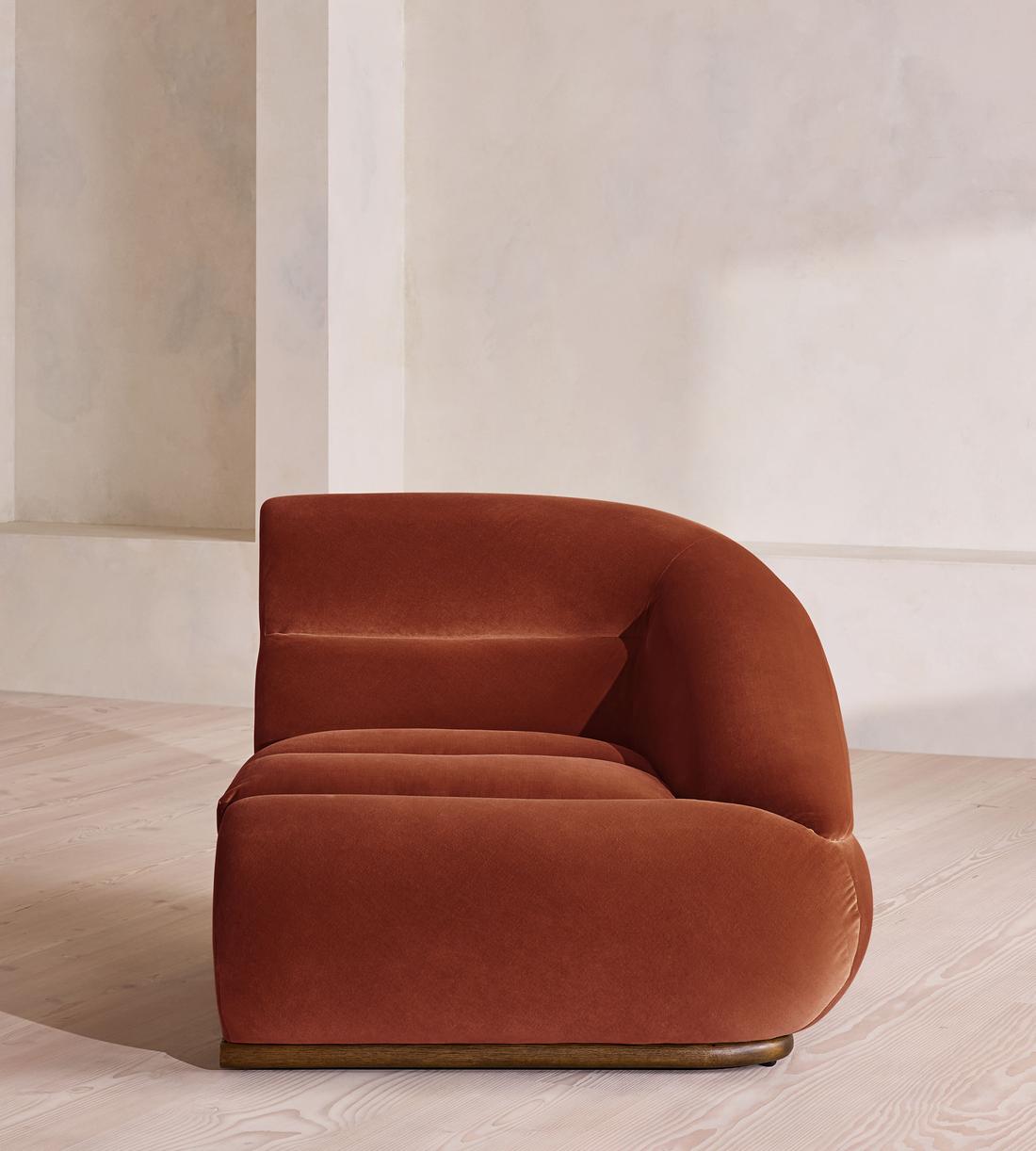 Edison Sectional Sofa - Corner Module - Velvet - Rust - US - Image 1
