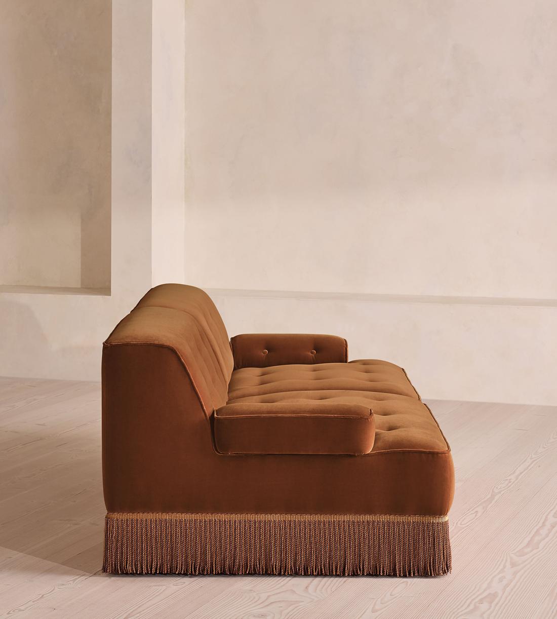 Elowen Sectional Sofa - Three Seater - Velvet - Cinnamon - US - Images - Image 2
